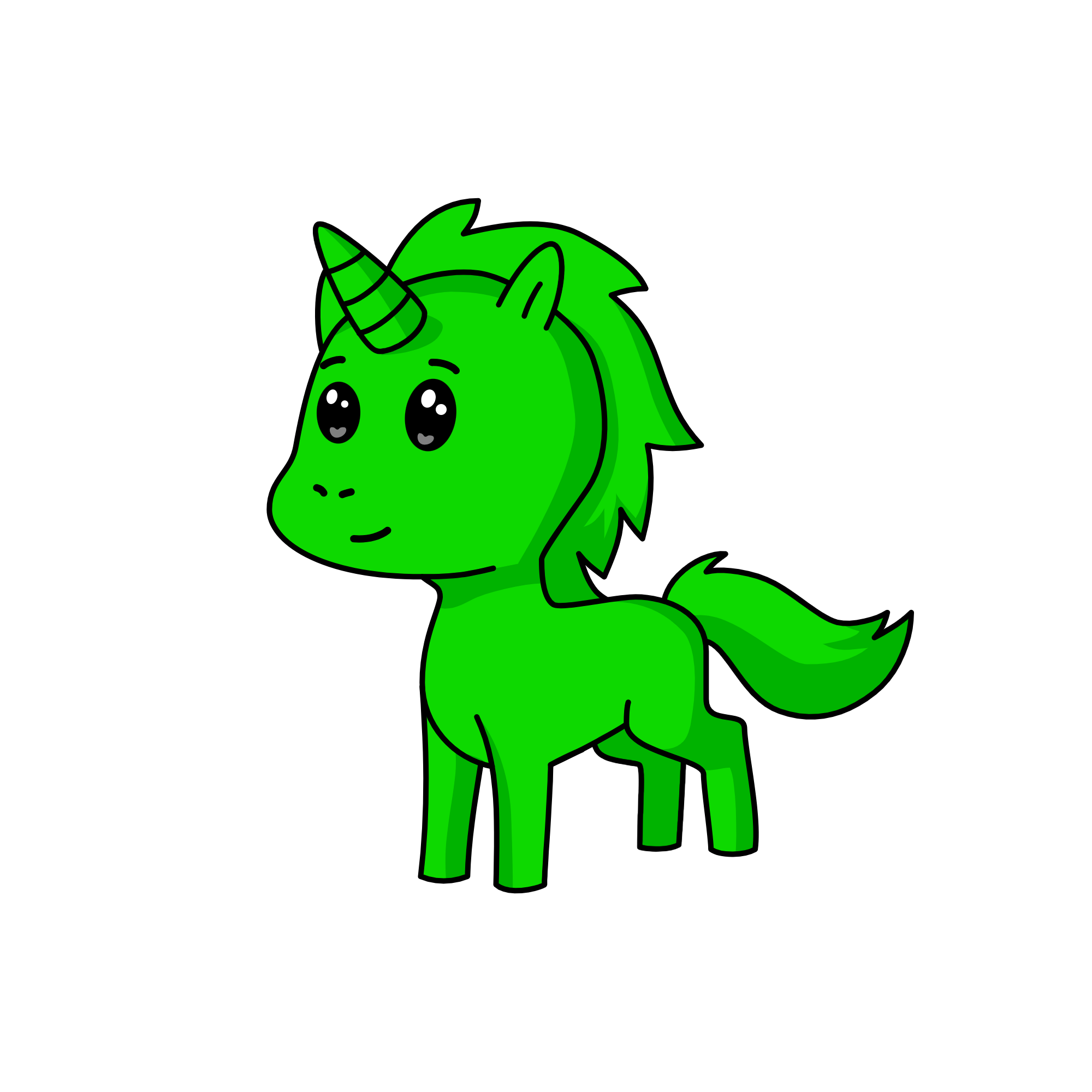 green, the unicorn