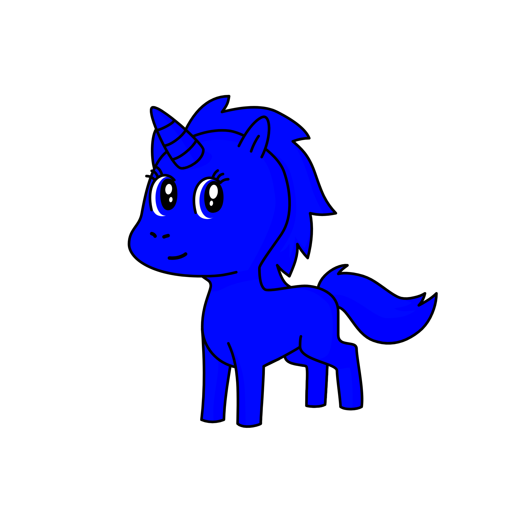 blue, the unicorn