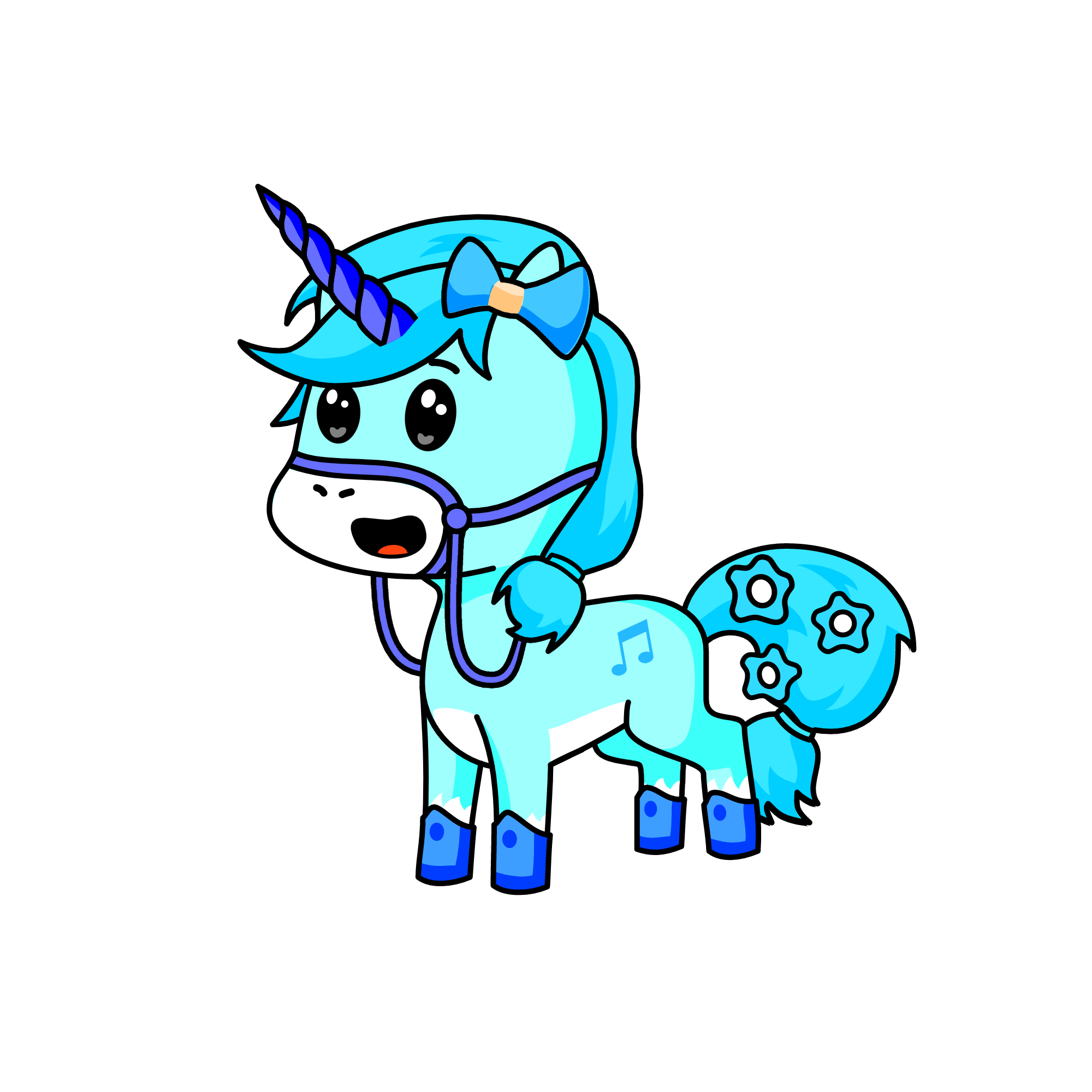 Blue, the unicorn