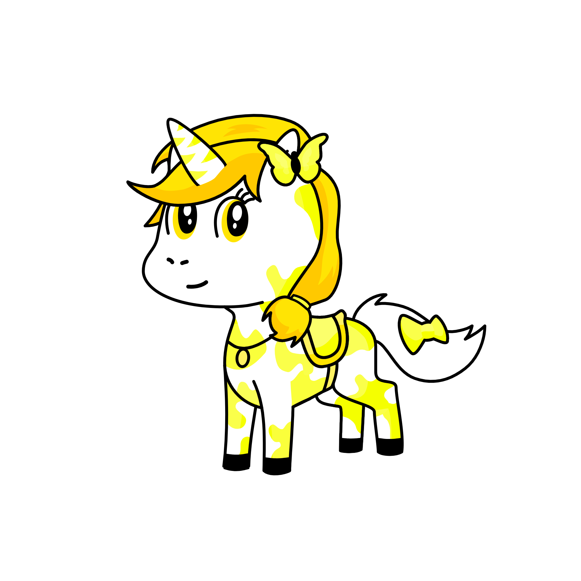 Yellow girl, the unicorn