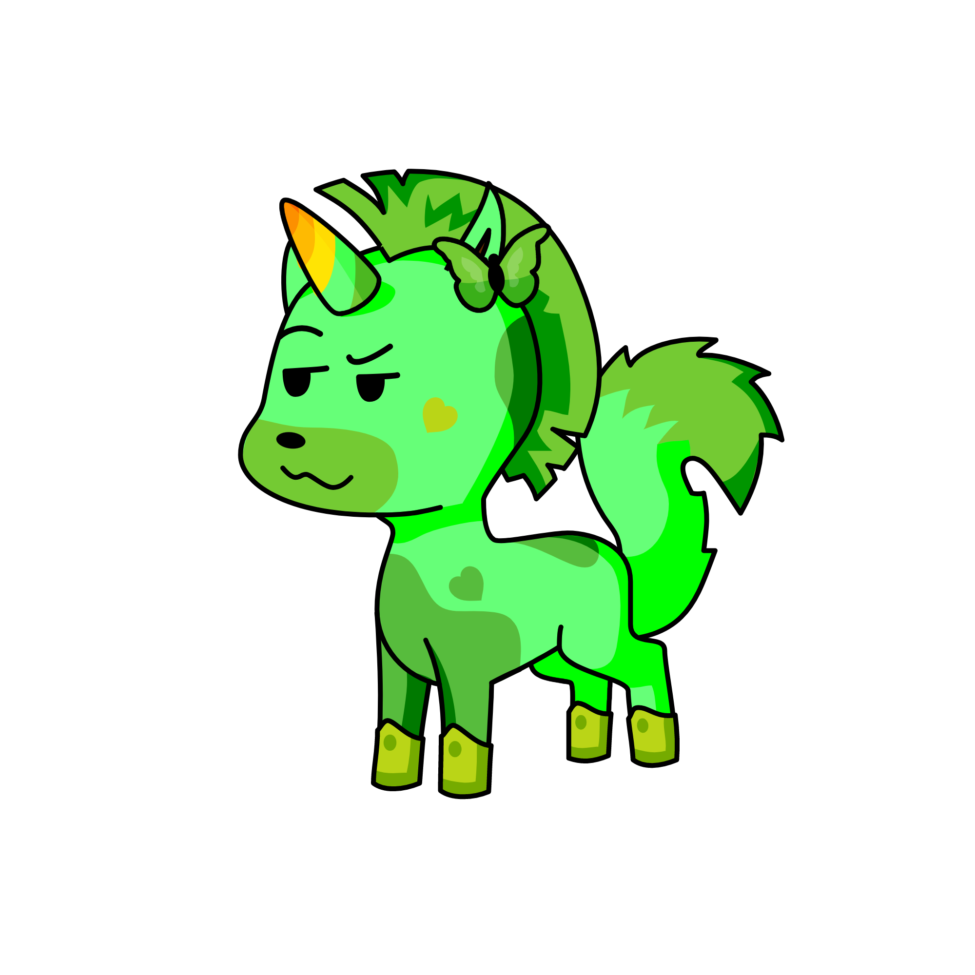 Green Furry , the unicorn