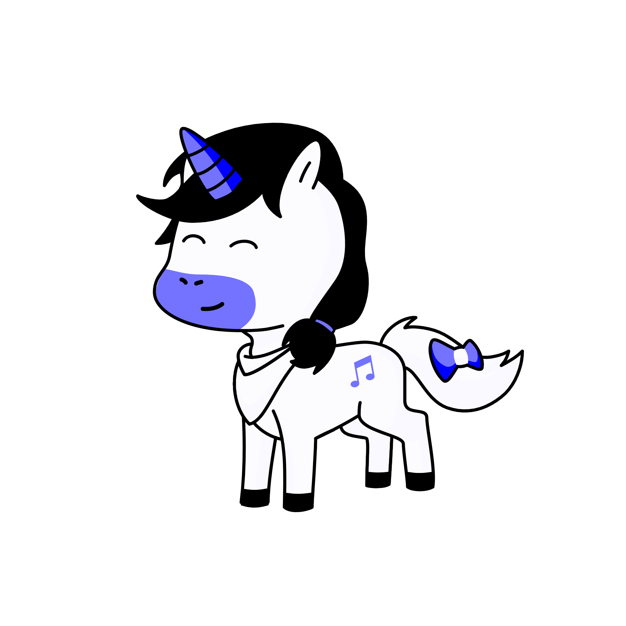 blue pink cute the grill, the unicorn