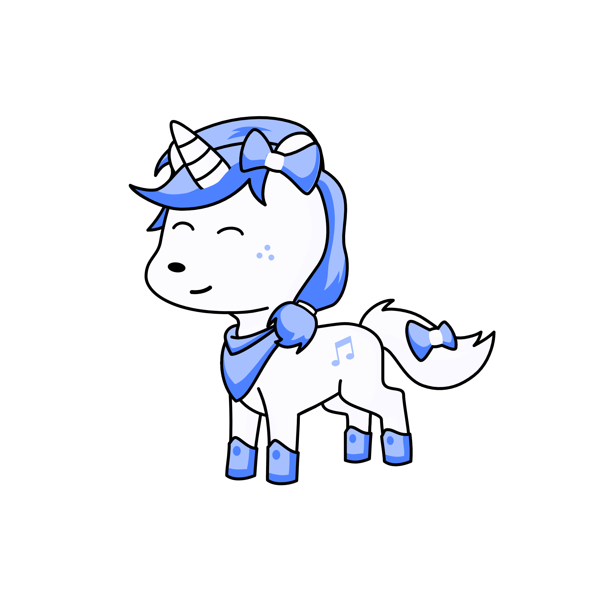 bluey the girl, the unicorn