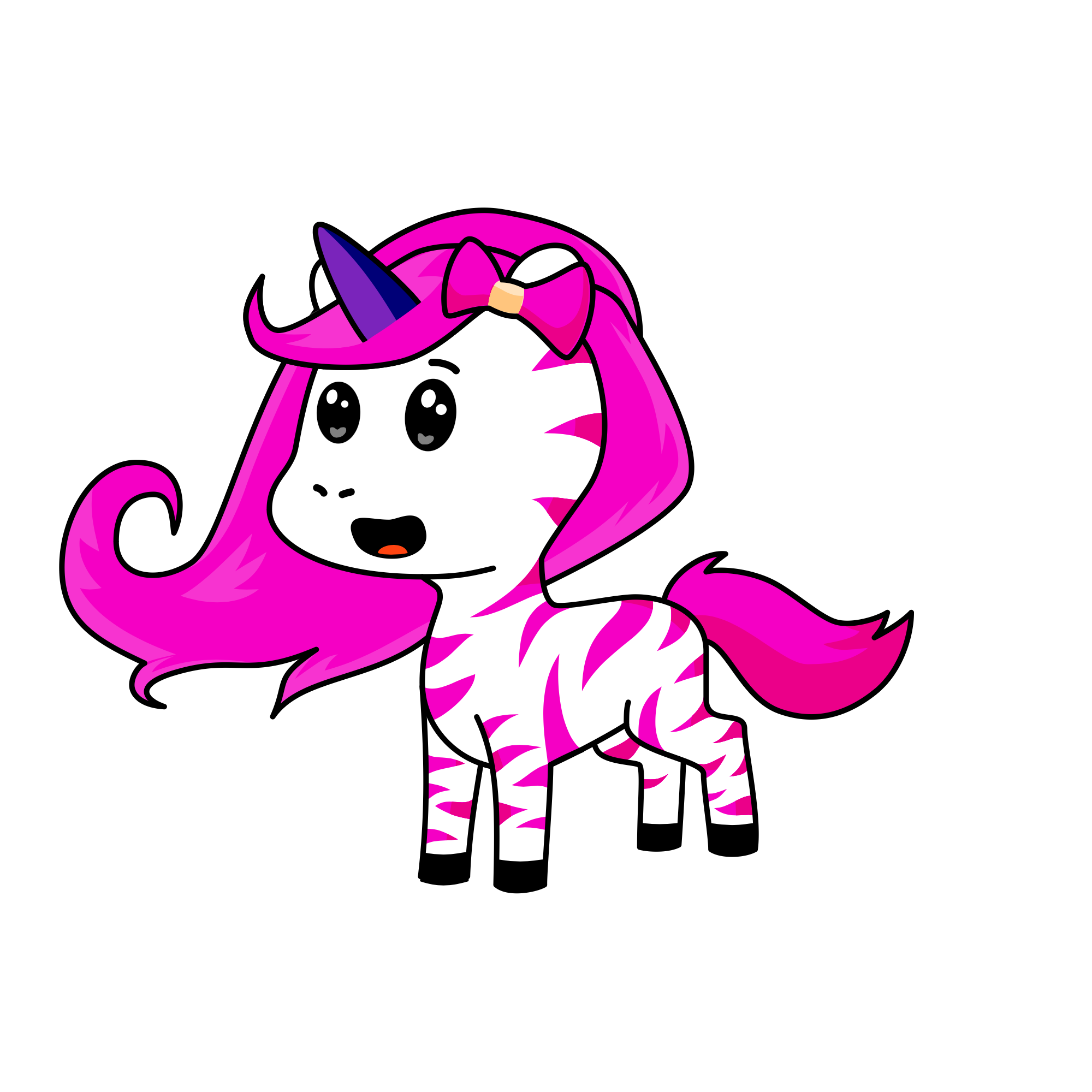 Pink Fluffy Unicorn Dancing on 🌈 , the unicorn