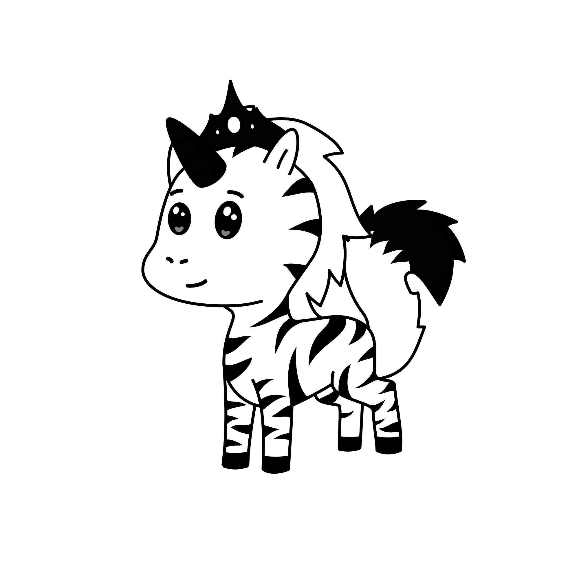 Prince  Zebra, the unicorn