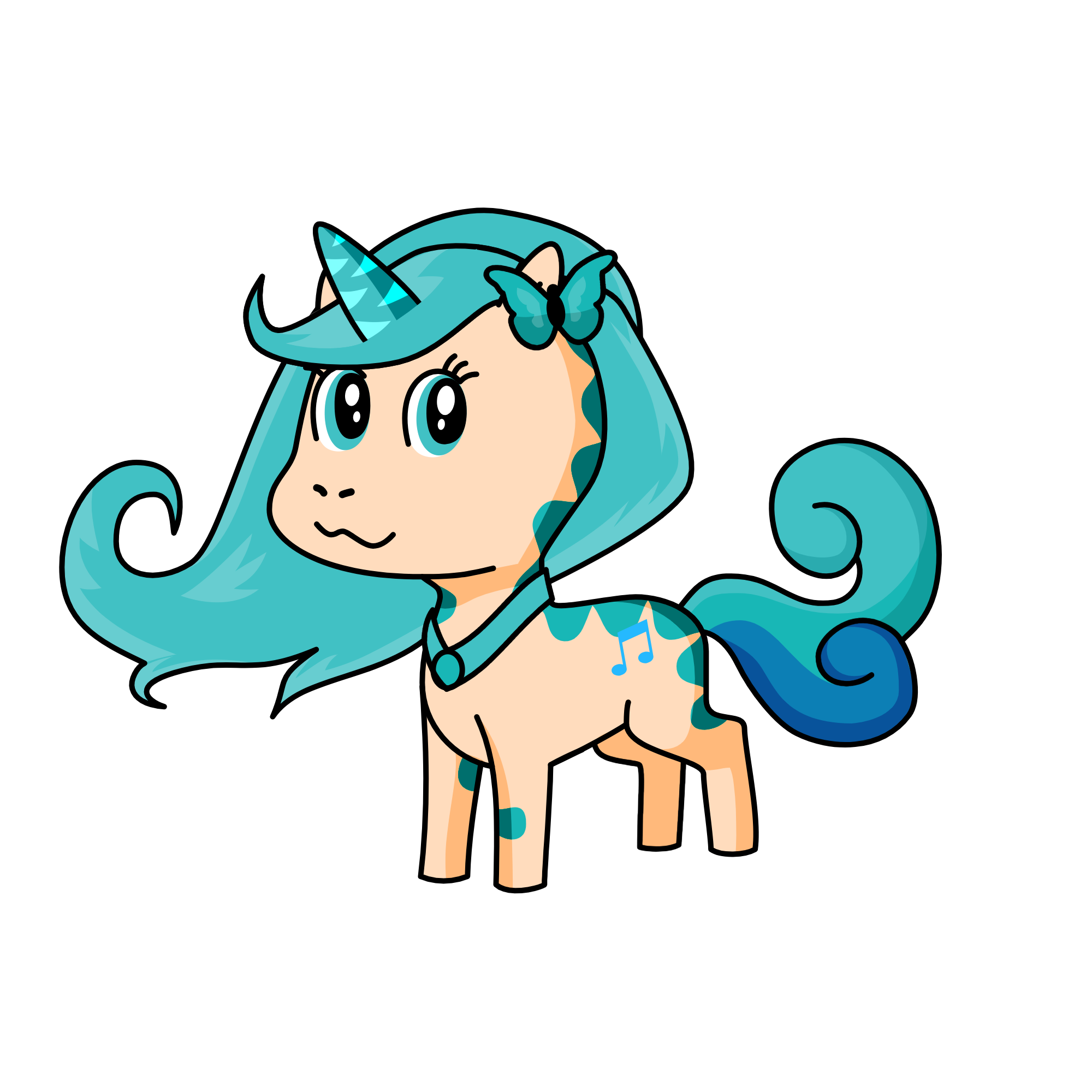 bluey loveing, the unicorn