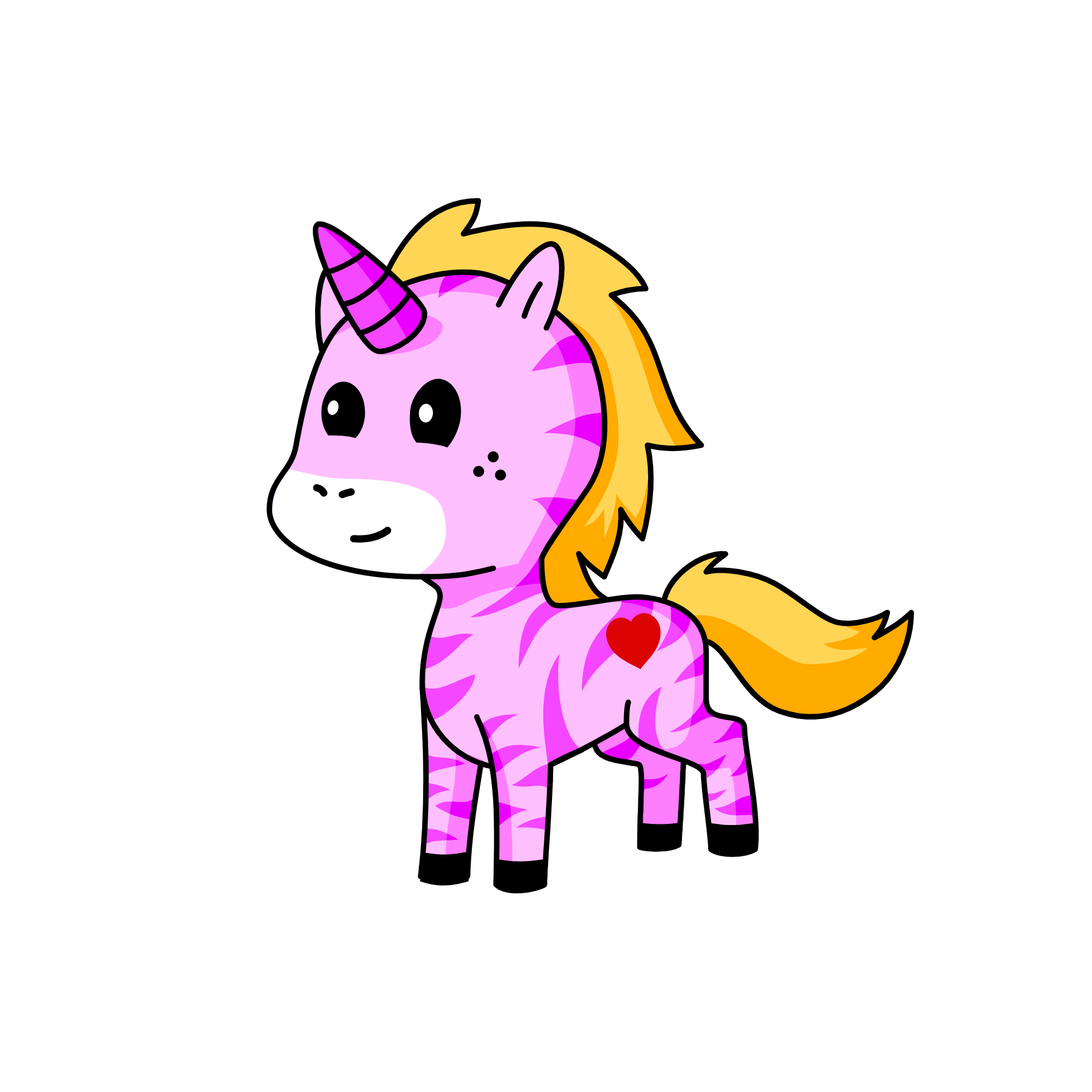 pink zebra friend, the unicorn
