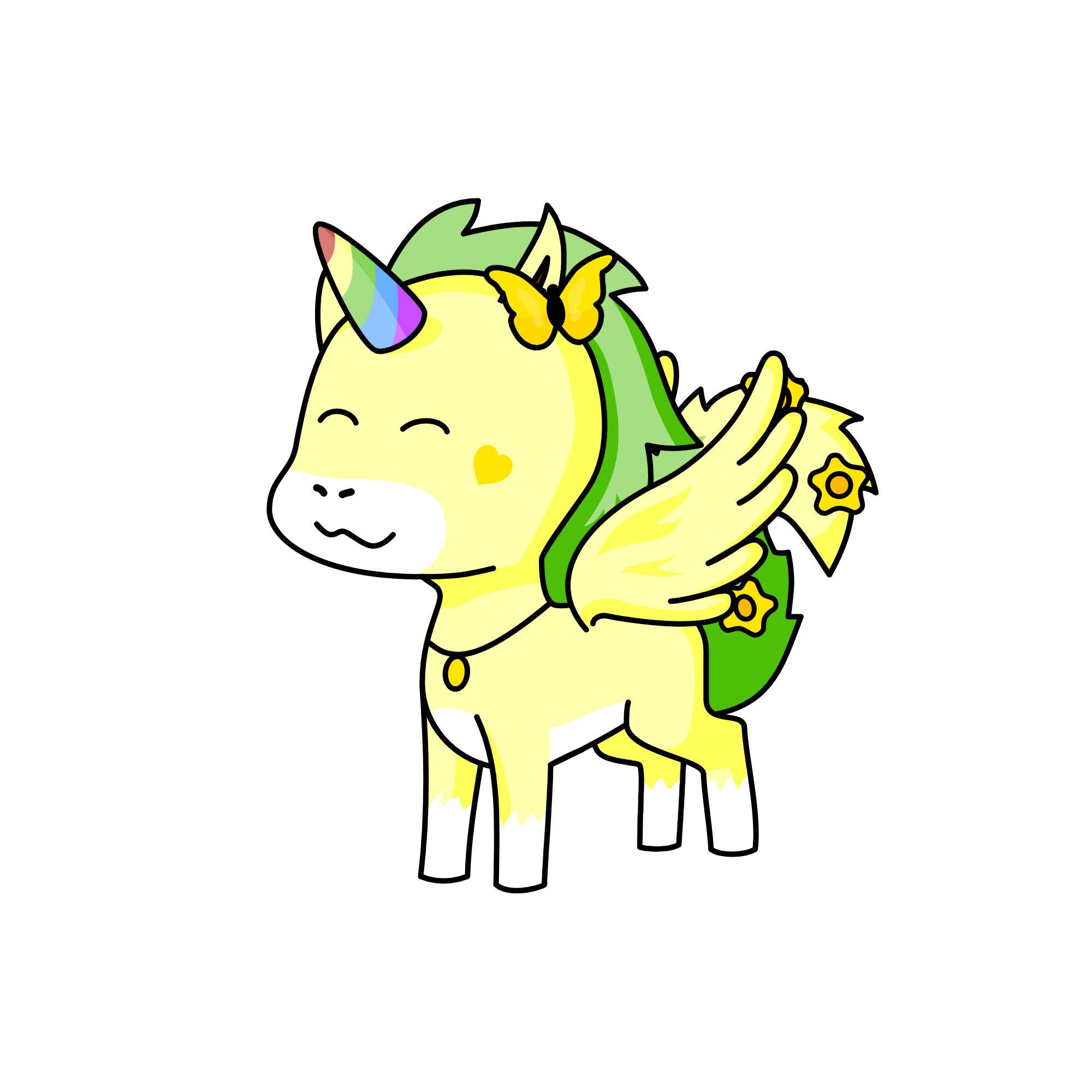 Mrs.russell with wings, the unicorn