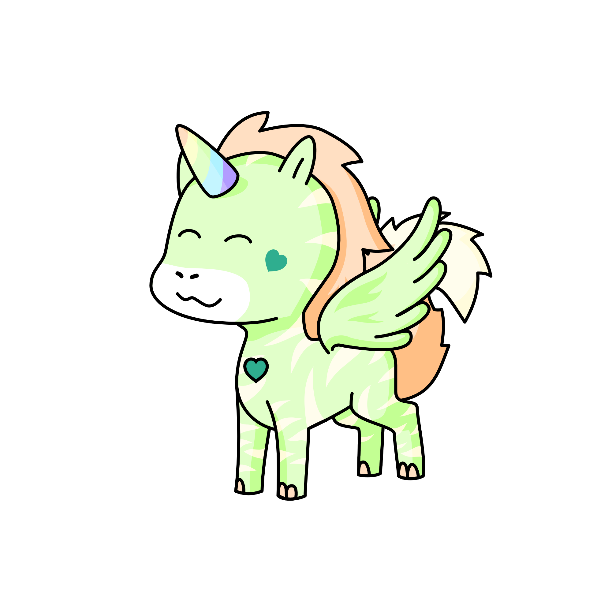 Mrs. B with wings, the unicorn