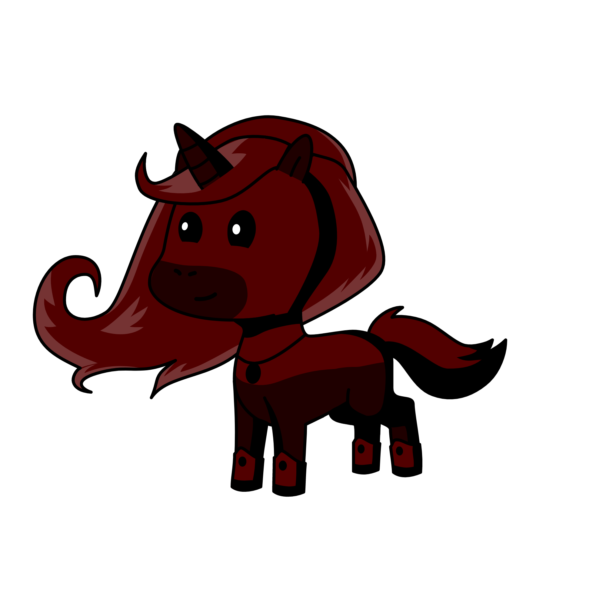 Maroon, the unicorn
