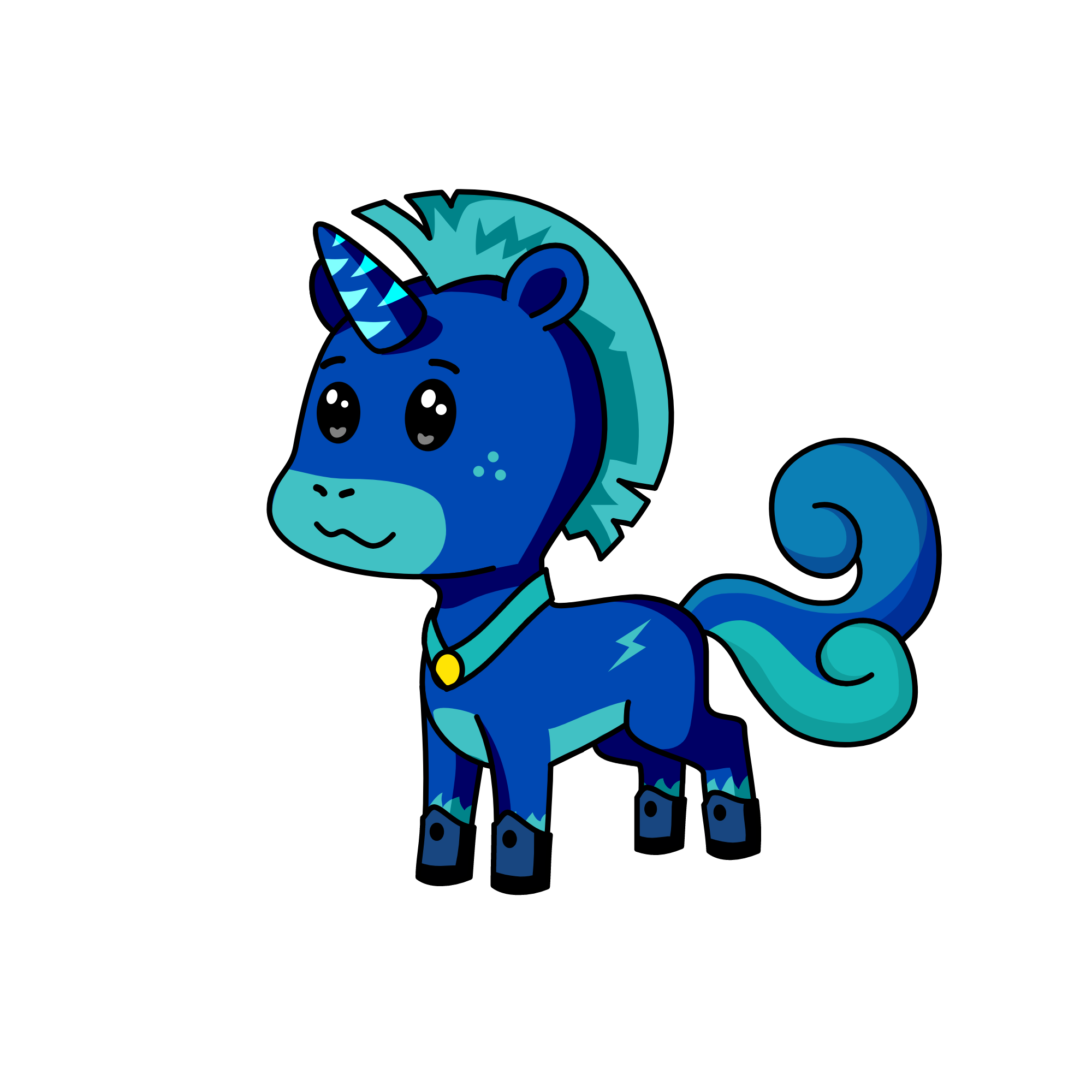Blue, the unicorn