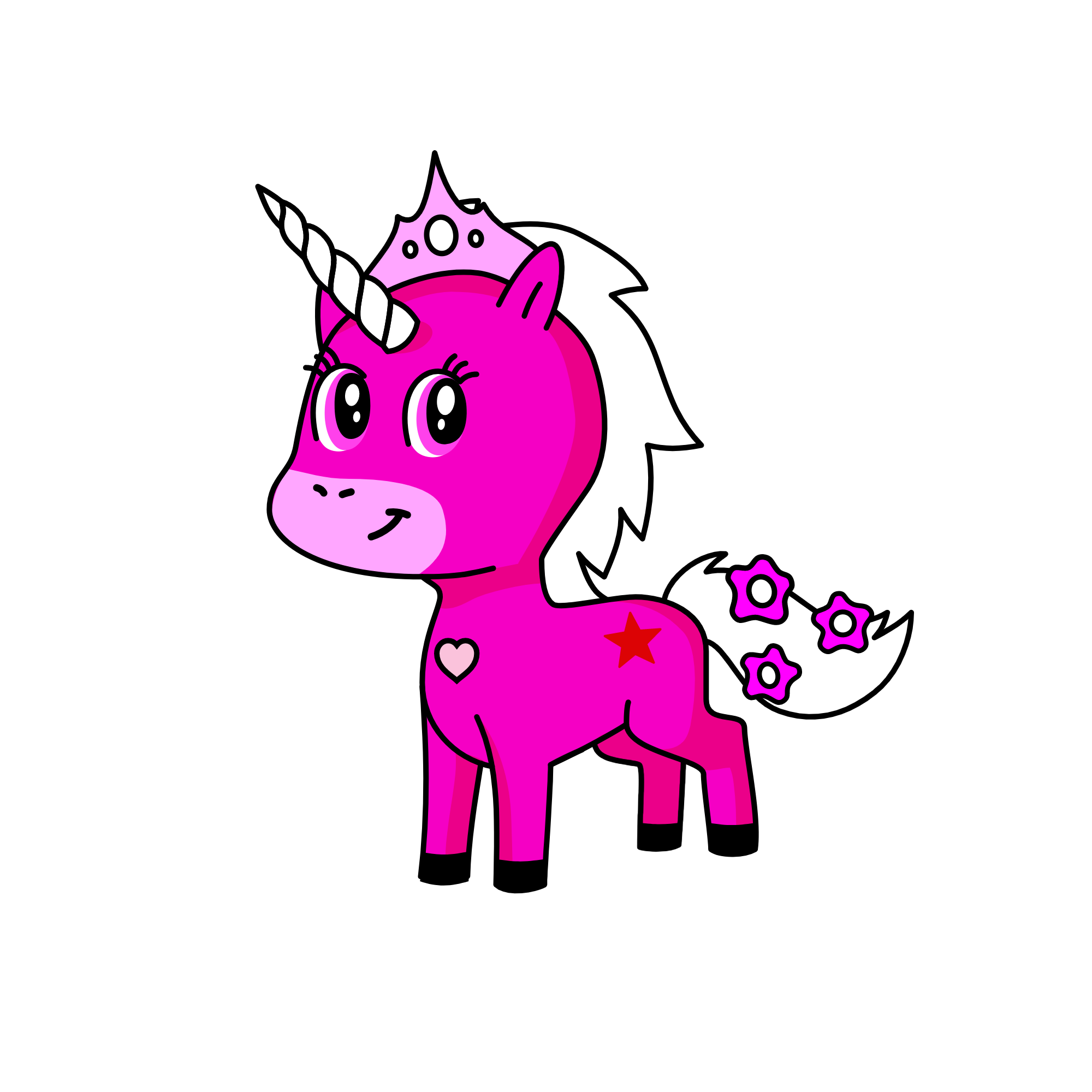 pink fluffy unicorn, the unicorn