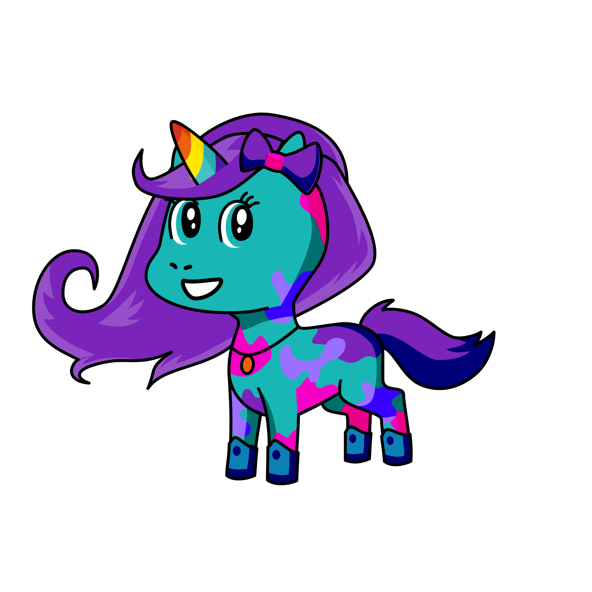 poppy glitterbut, the unicorn