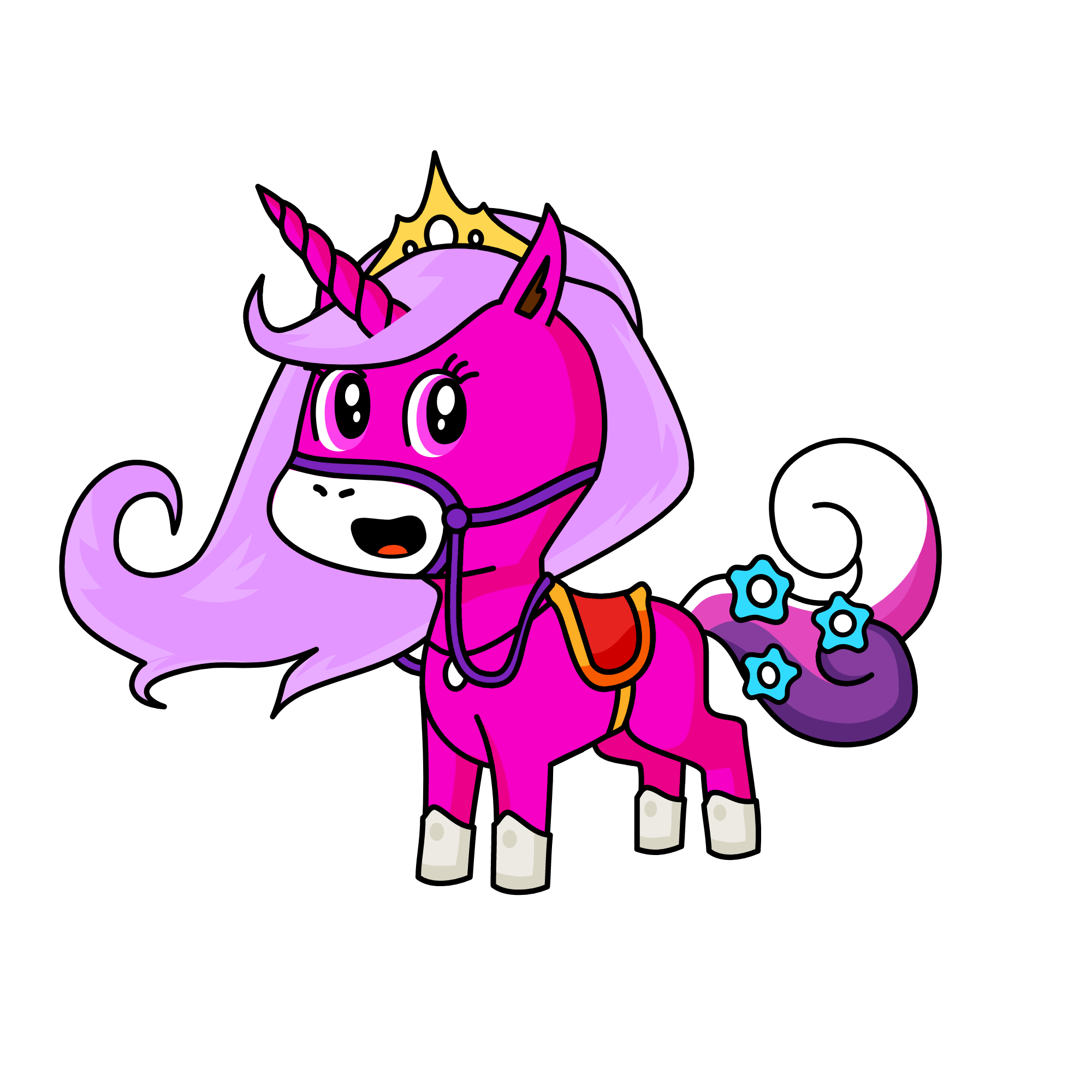 Rosy pink pig, the unicorn