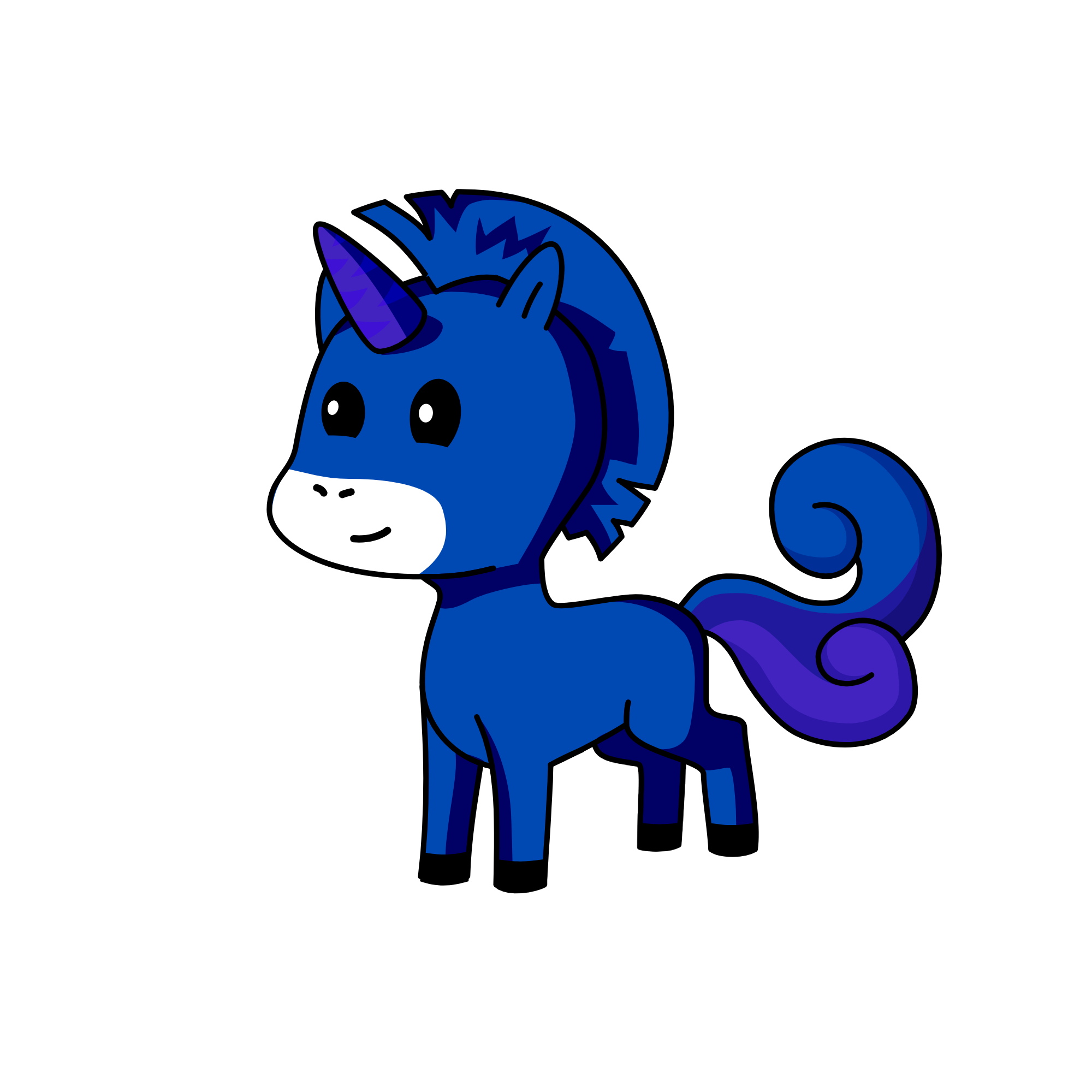 blue, the unicorn
