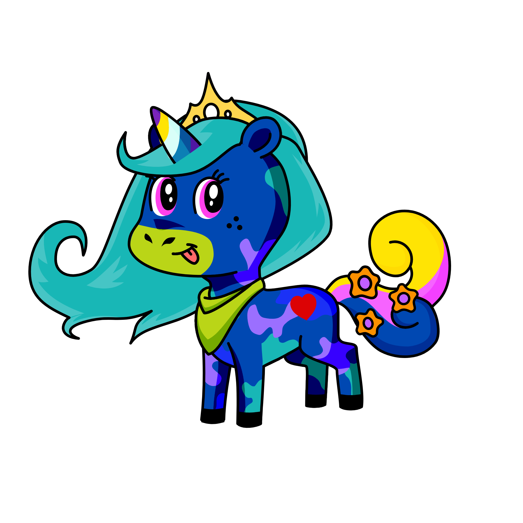 QUEEN OF RAINBOWS, the unicorn