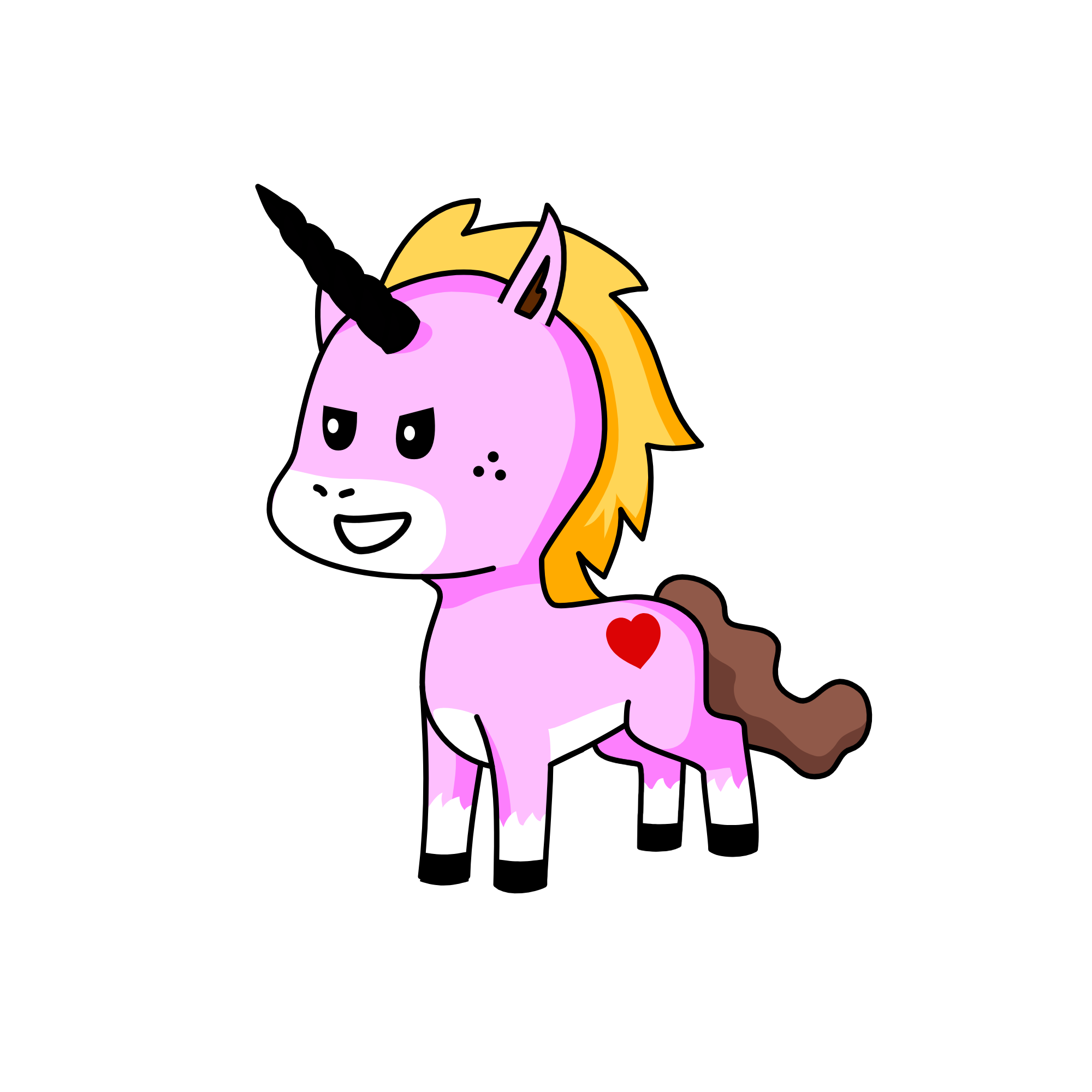 Aiden has a but face, the unicorn