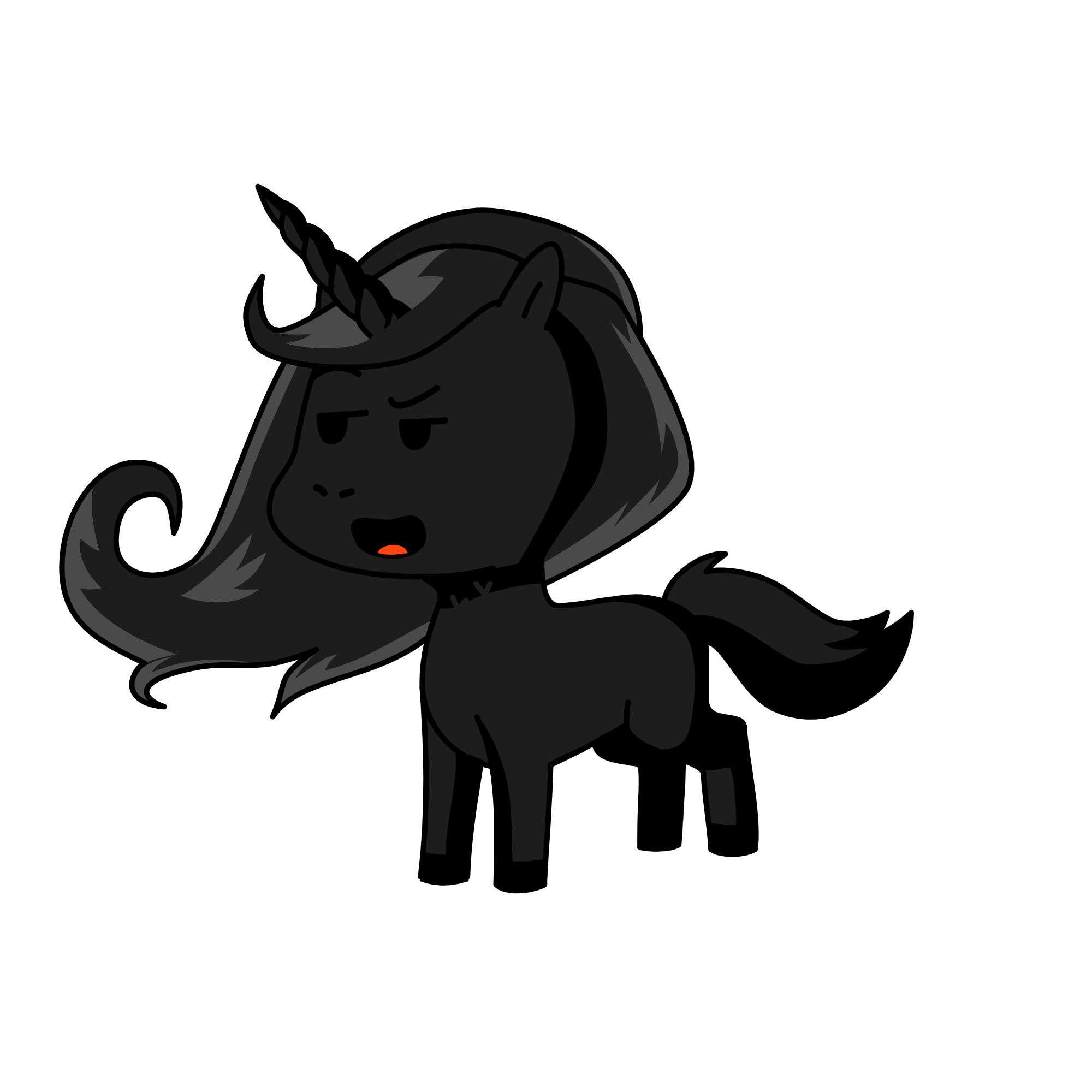 Black, the unicorn