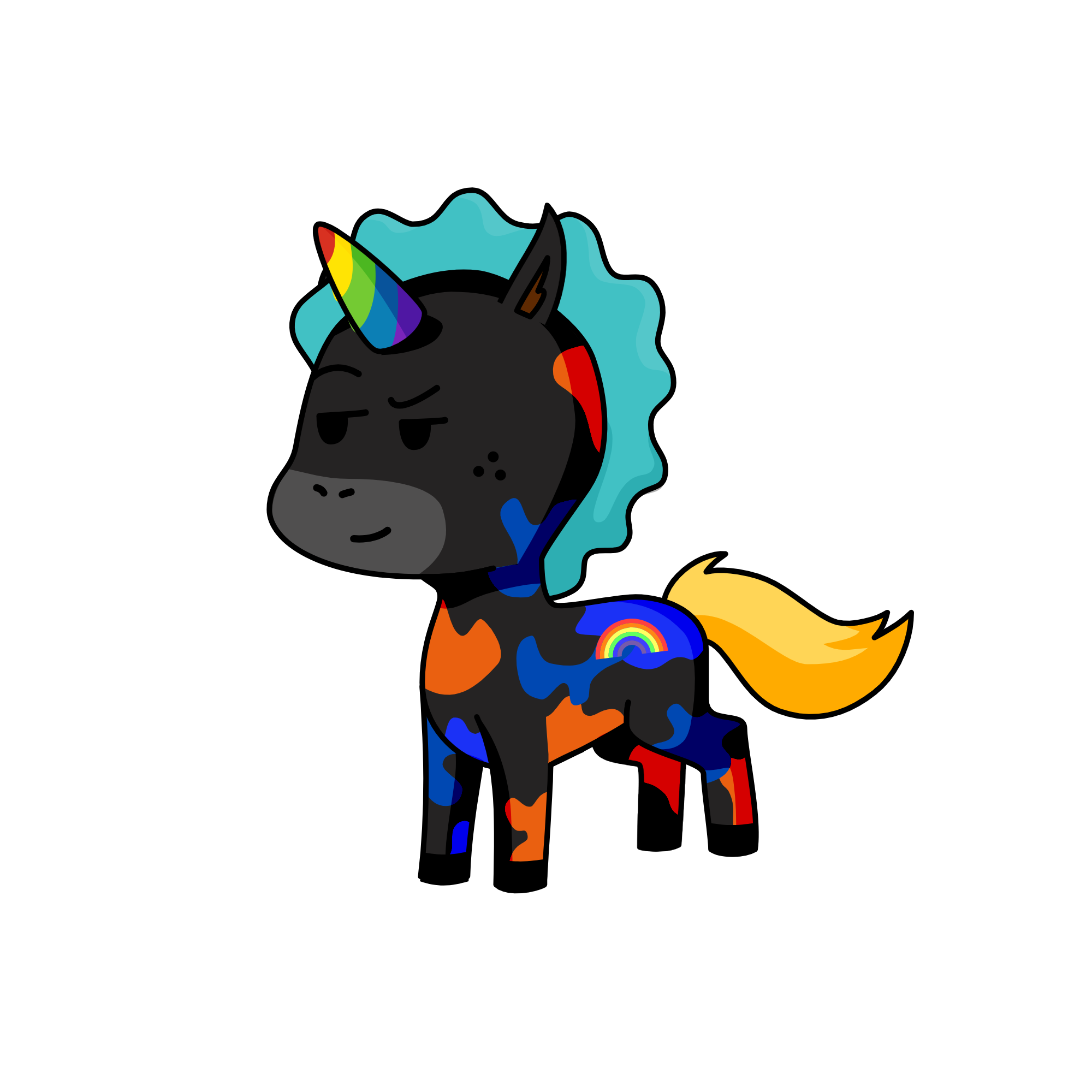 best unicorn in the world and Aiden has poop on his head to and dog water to right, the unicorn