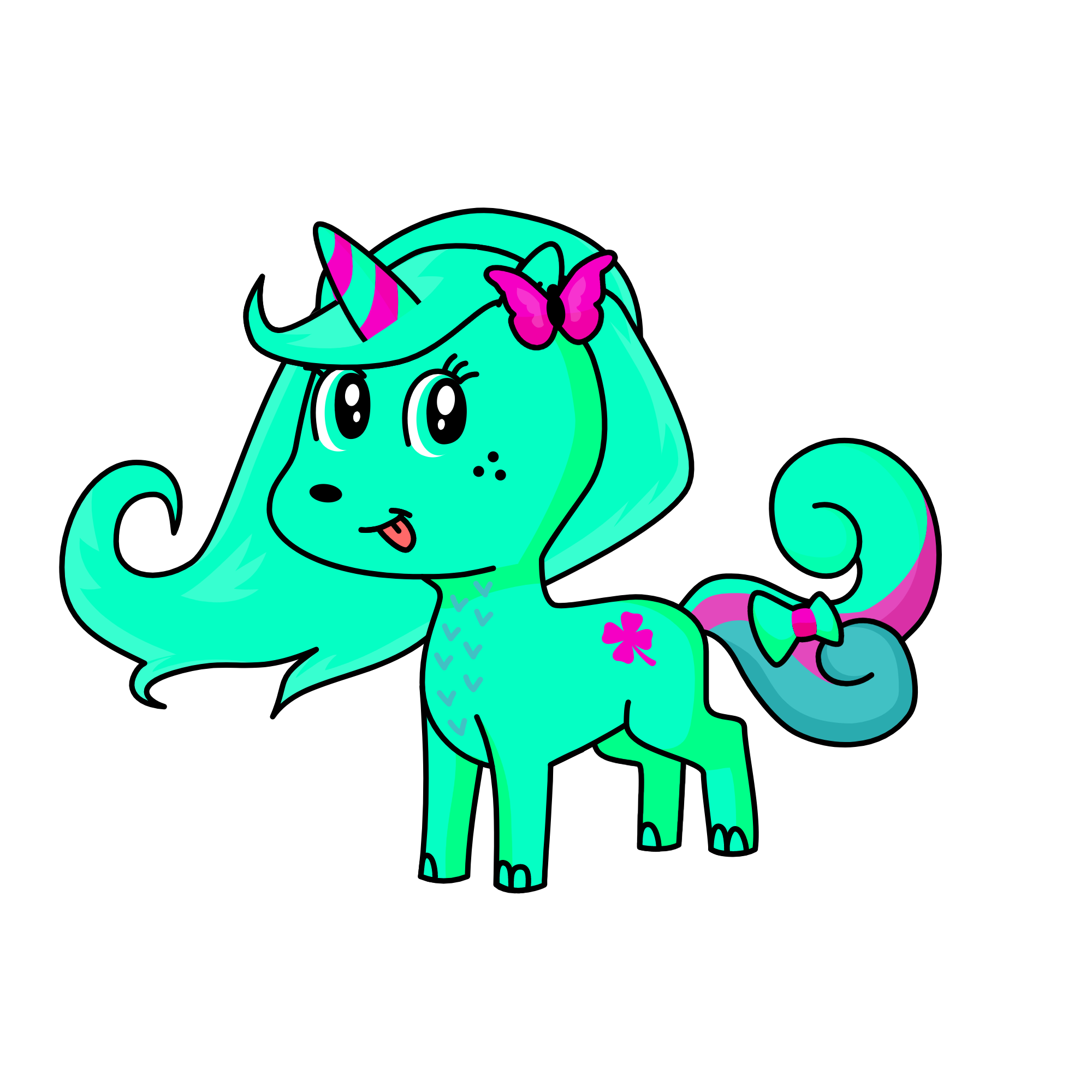 Pretty Teal, the unicorn