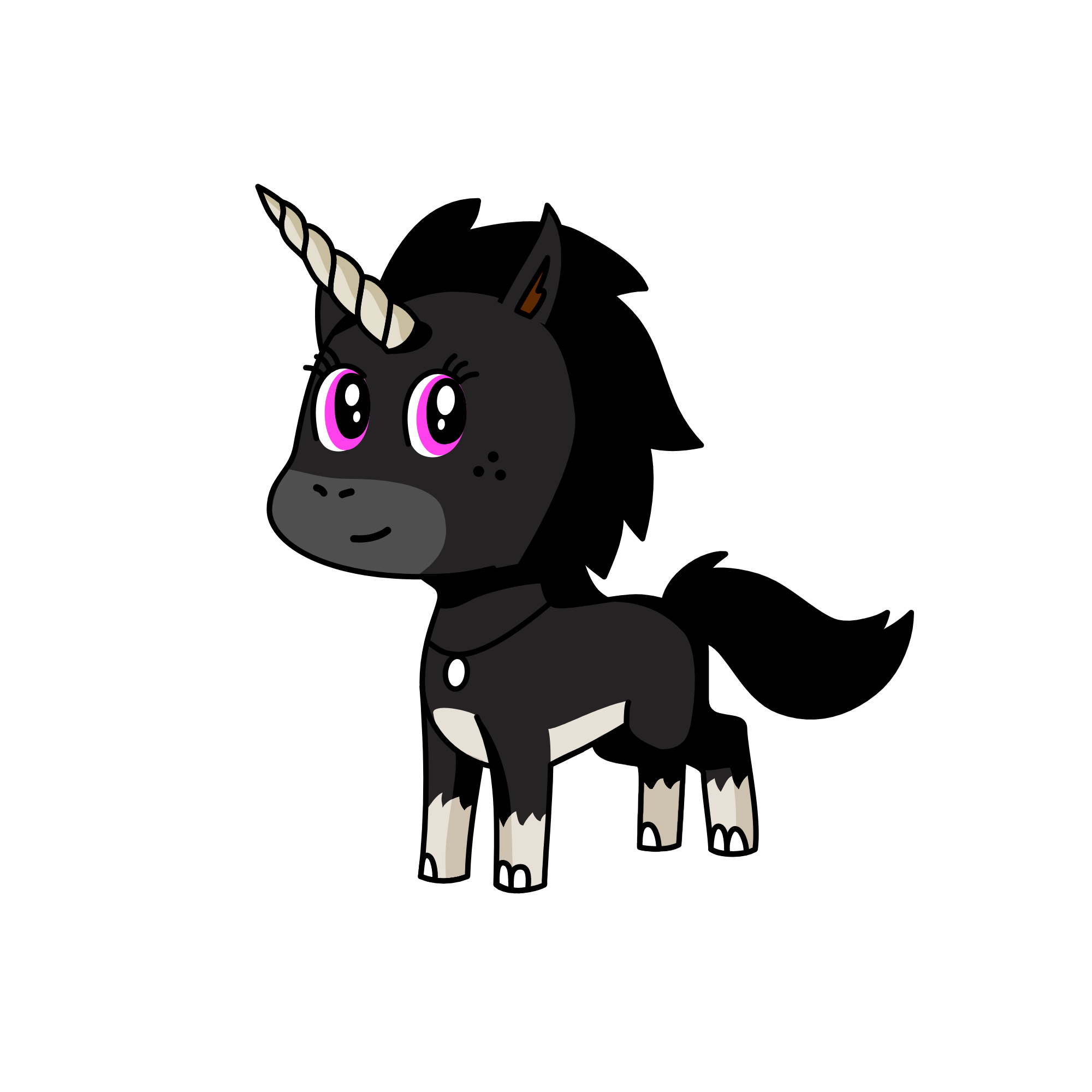 hon in black, the unicorn