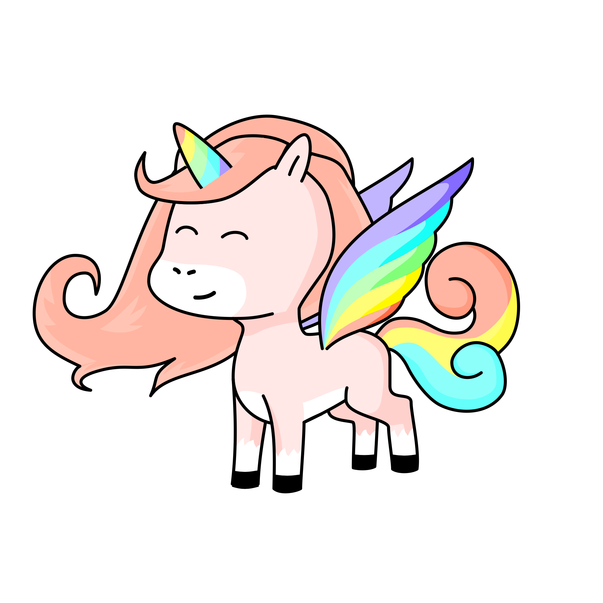 Pastel rainbow , the unicorn