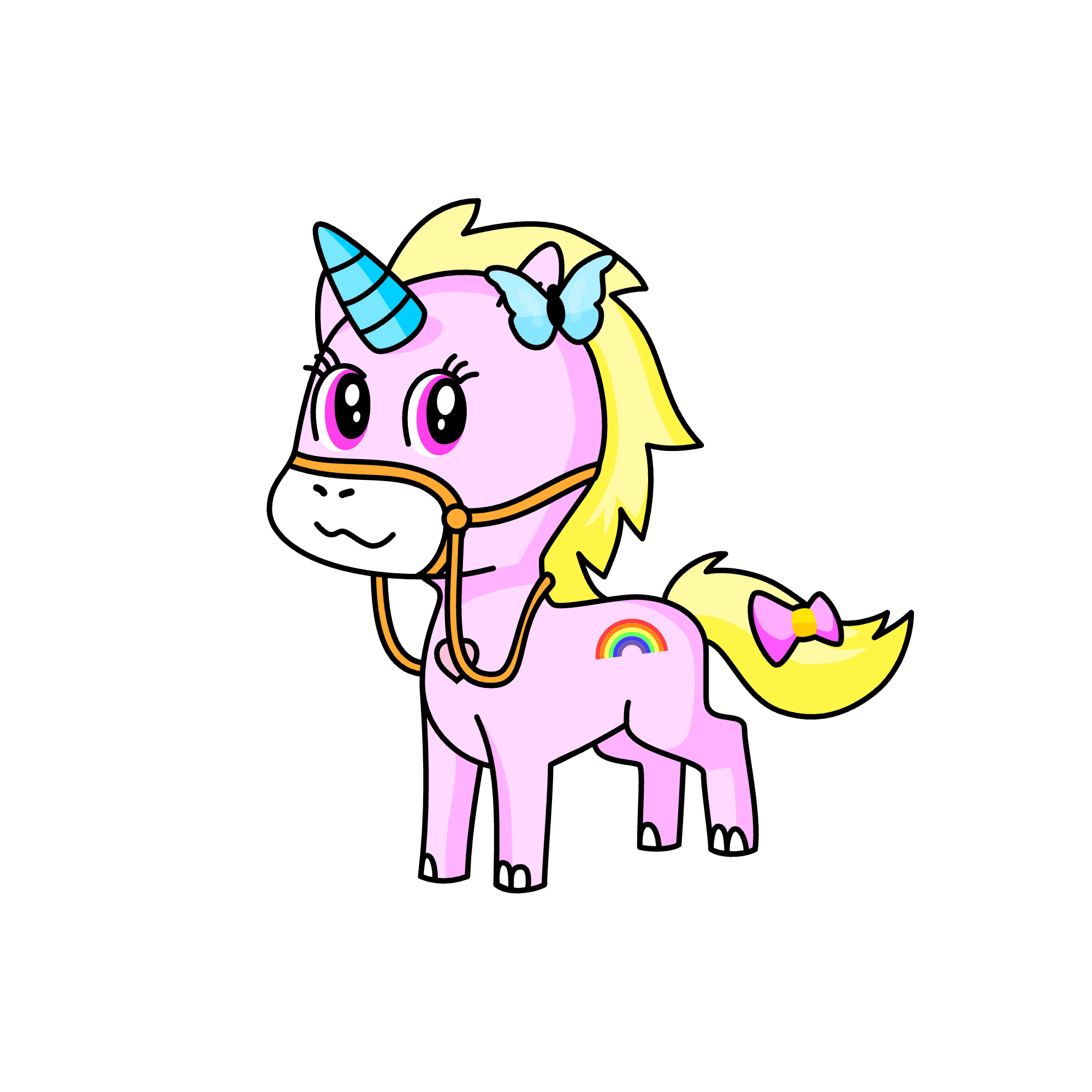 Beaming cotton candy, the unicorn
