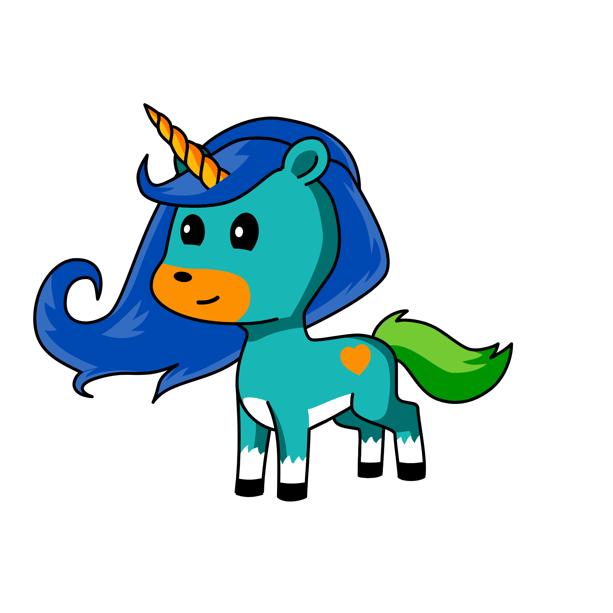 Bluey, the unicorn