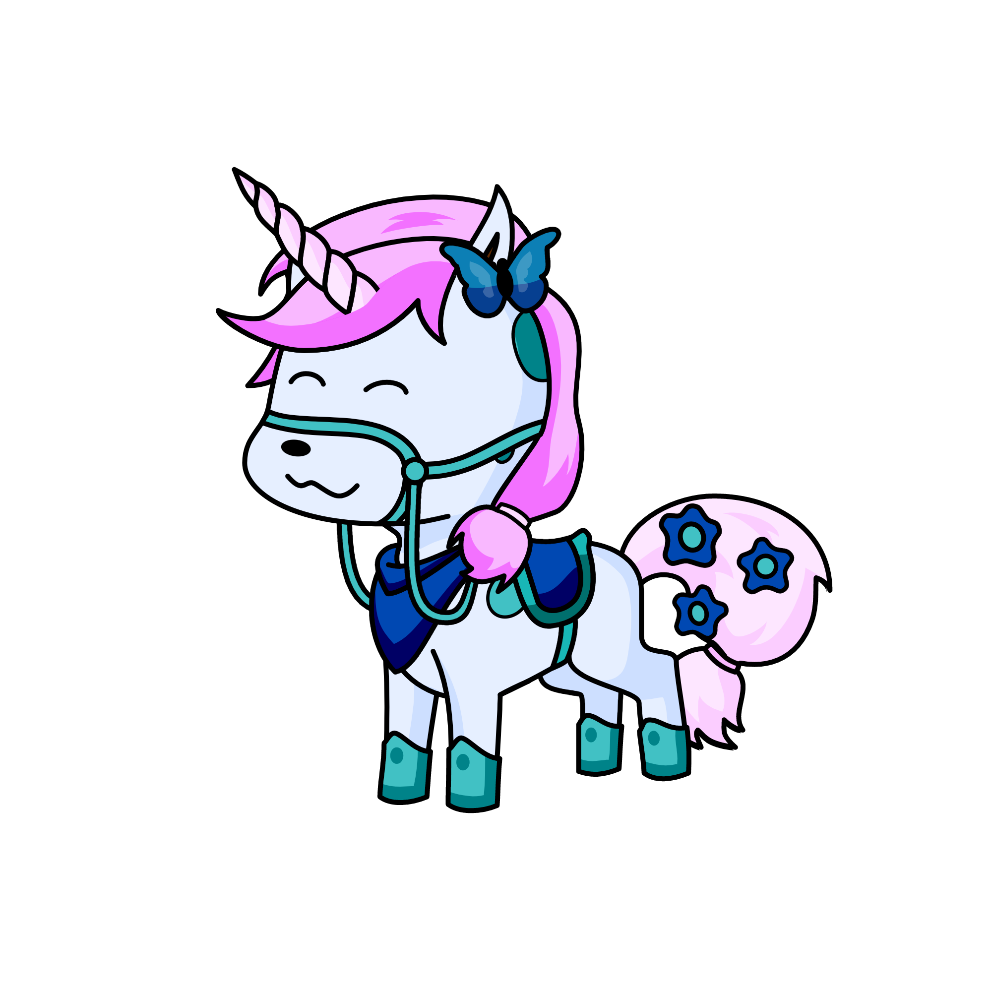 Night blue, the unicorn
