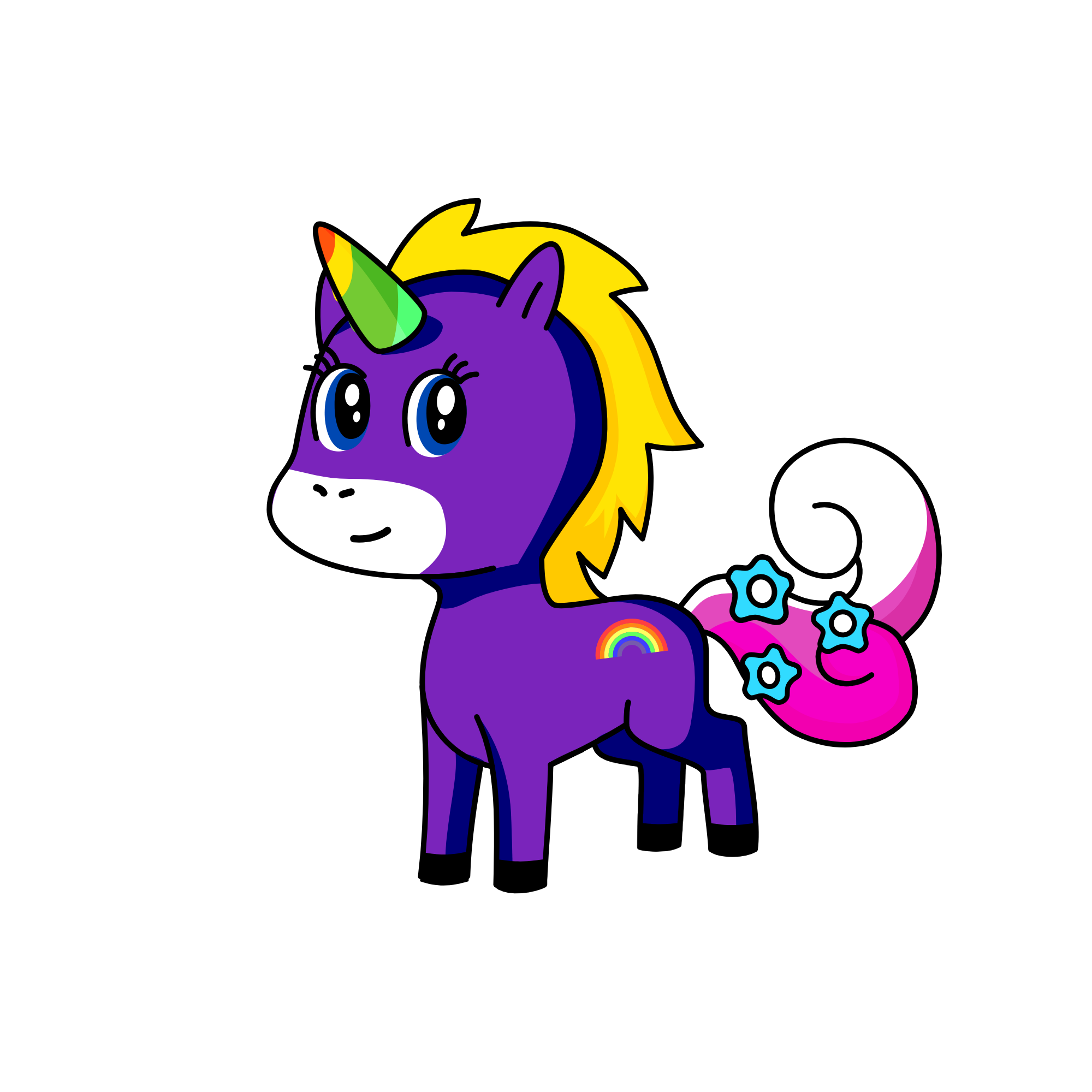 Girl, the unicorn