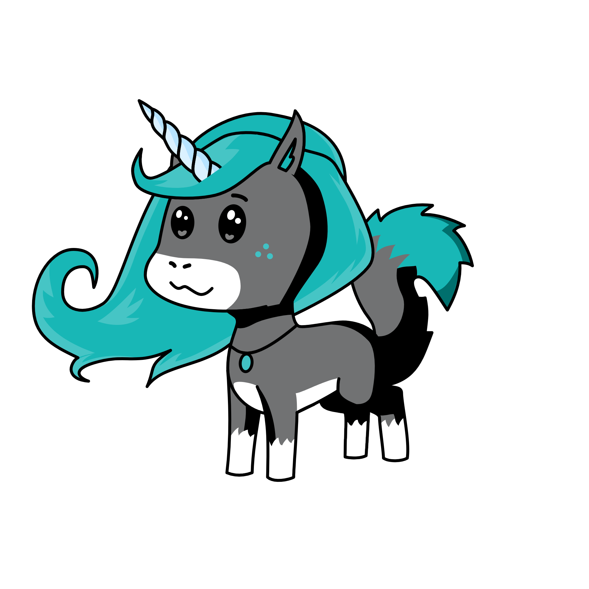 wolf, the unicorn