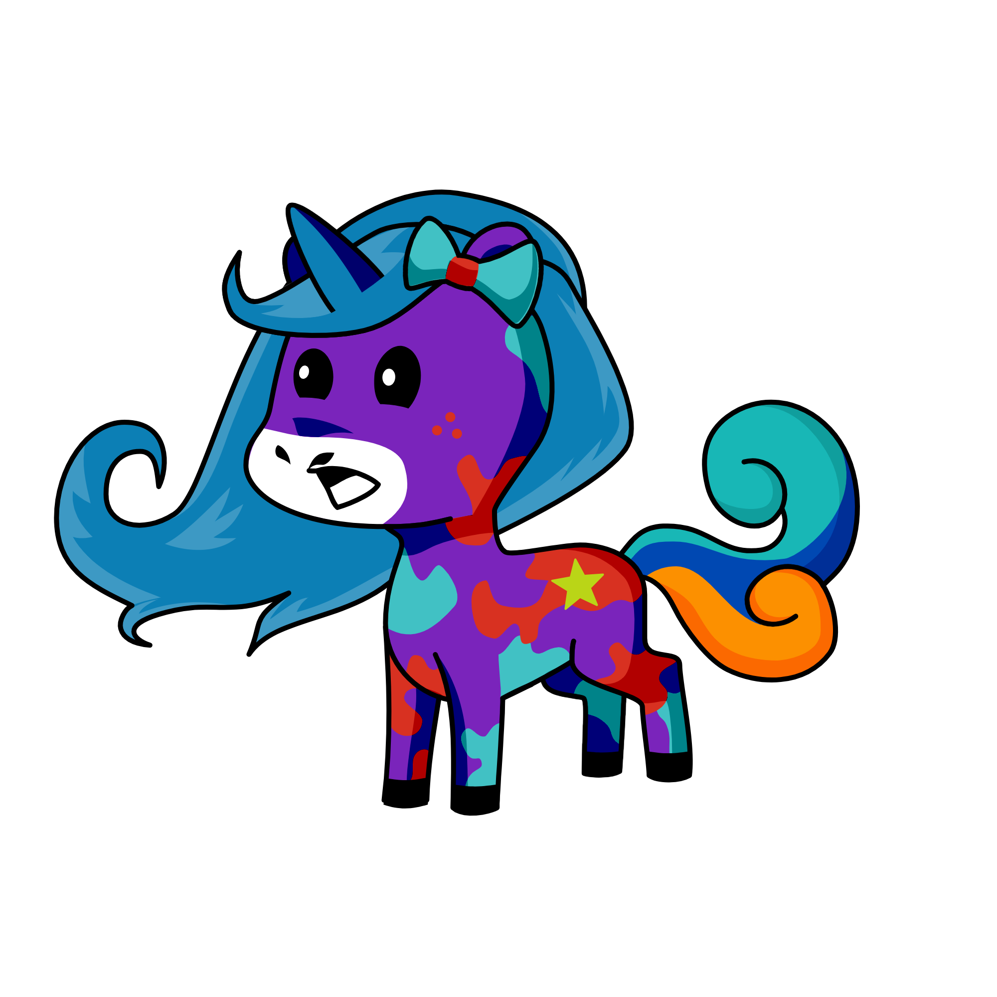blue, the unicorn