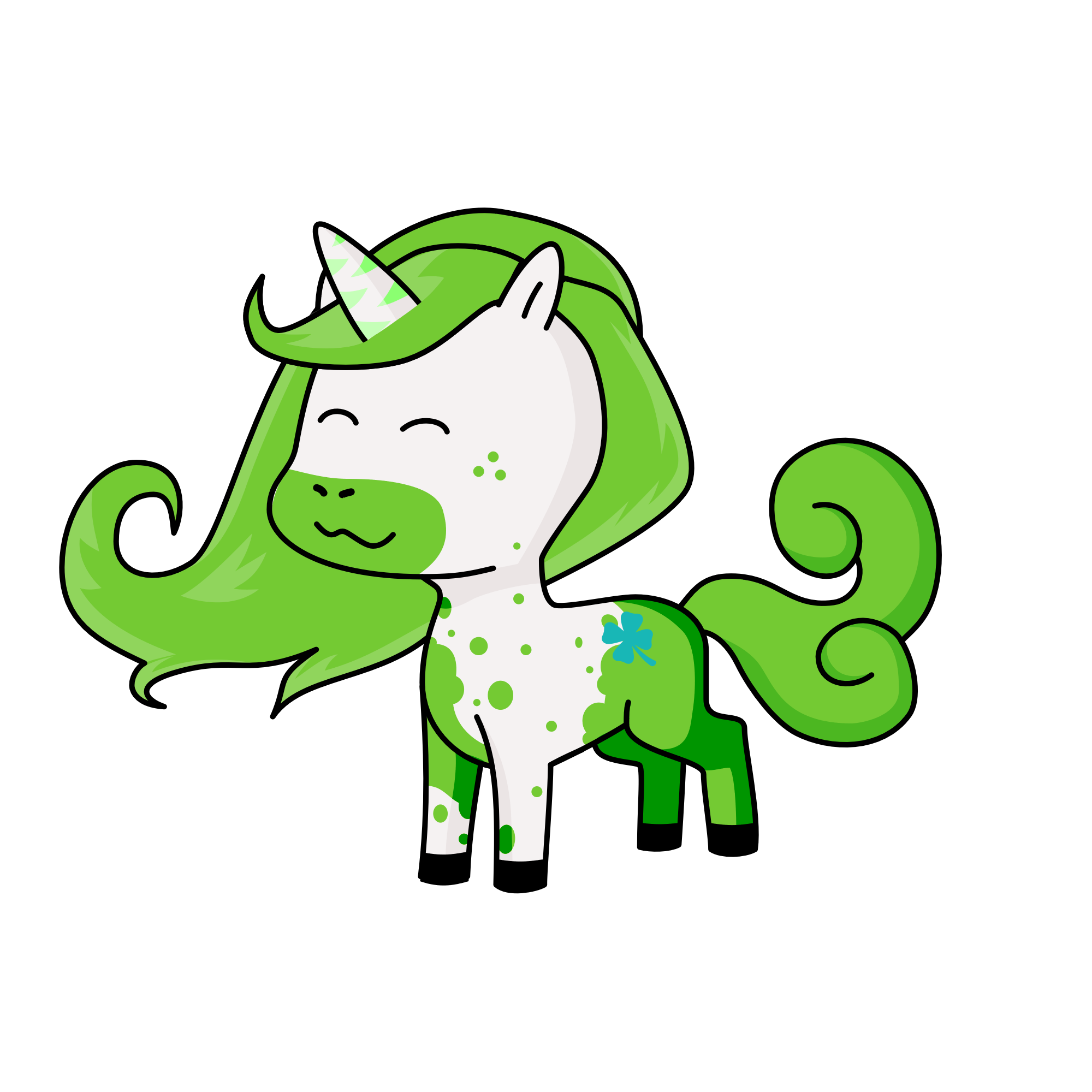 green, the unicorn