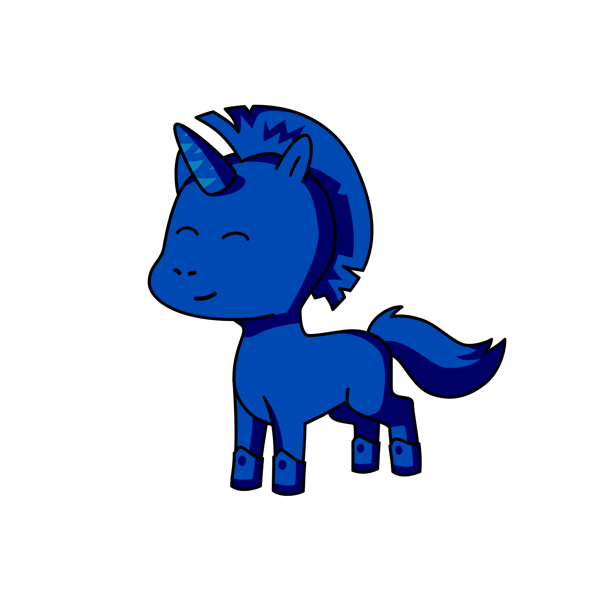 Blue, the unicorn