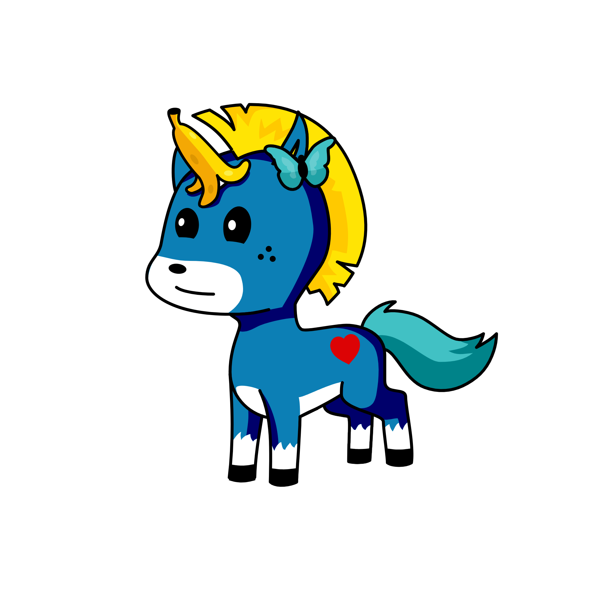blue, the unicorn