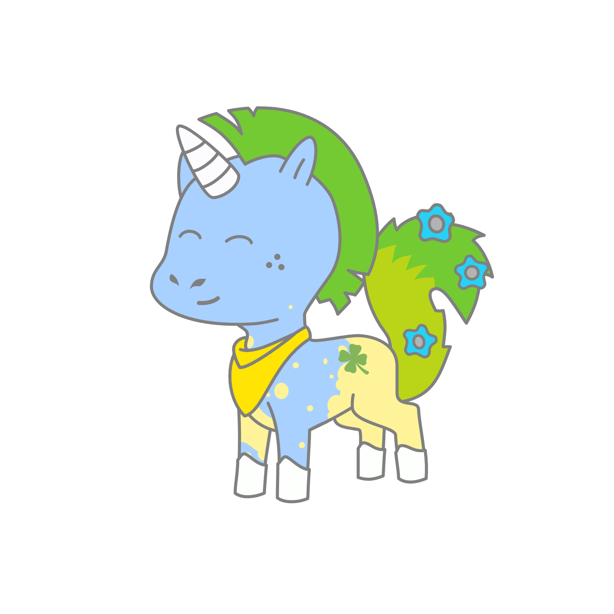 Lucky leaf, the unicorn