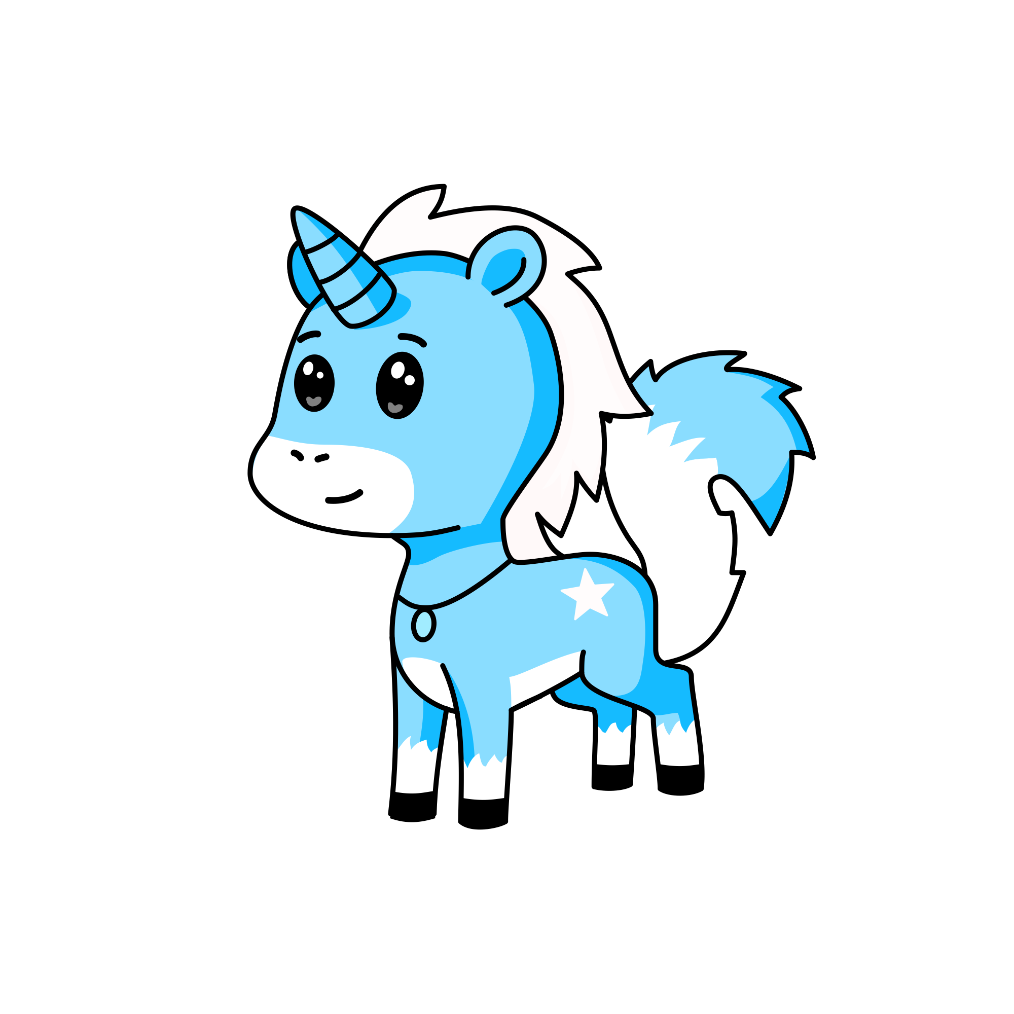 Sky blue, the unicorn