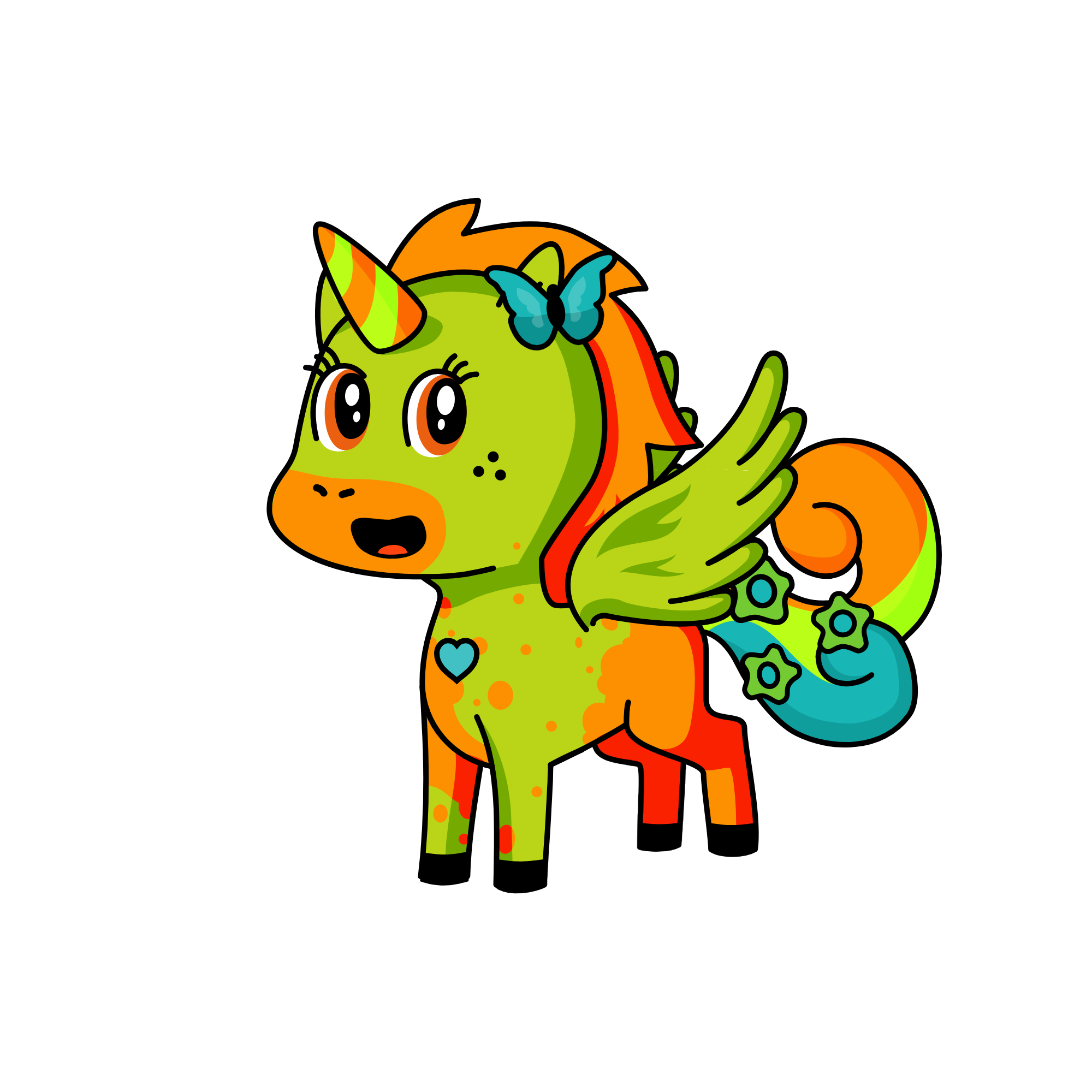 the sun, the unicorn