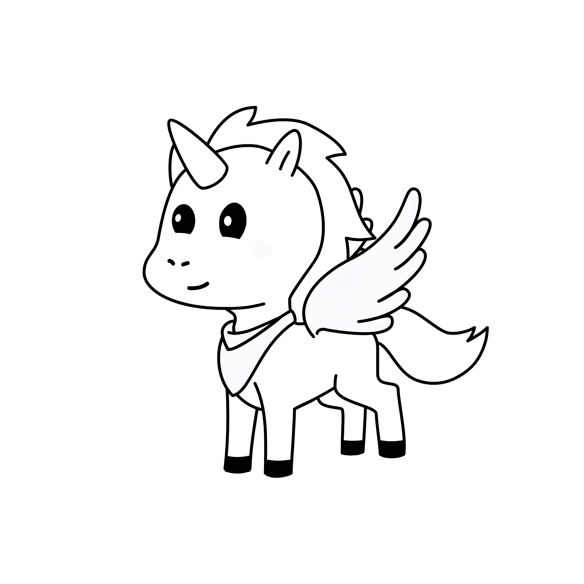 white, the unicorn