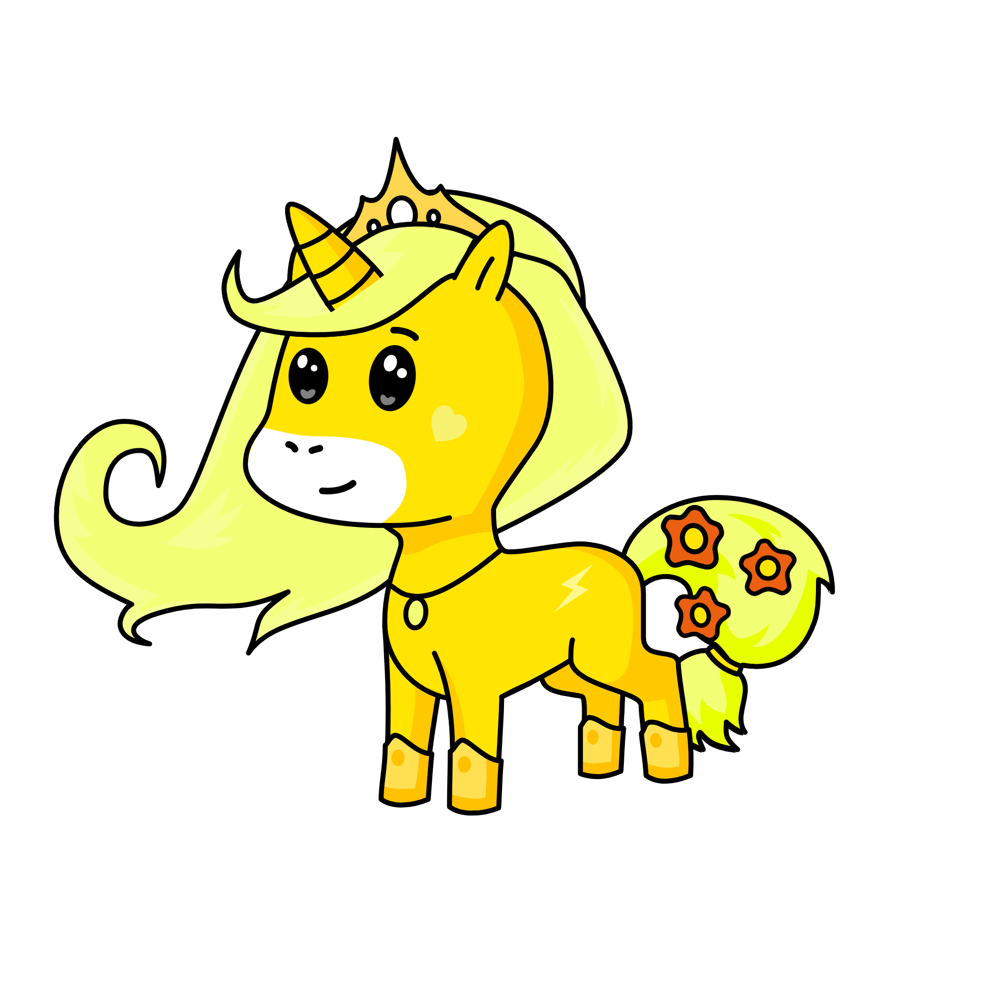 Yellow Cute, the unicorn