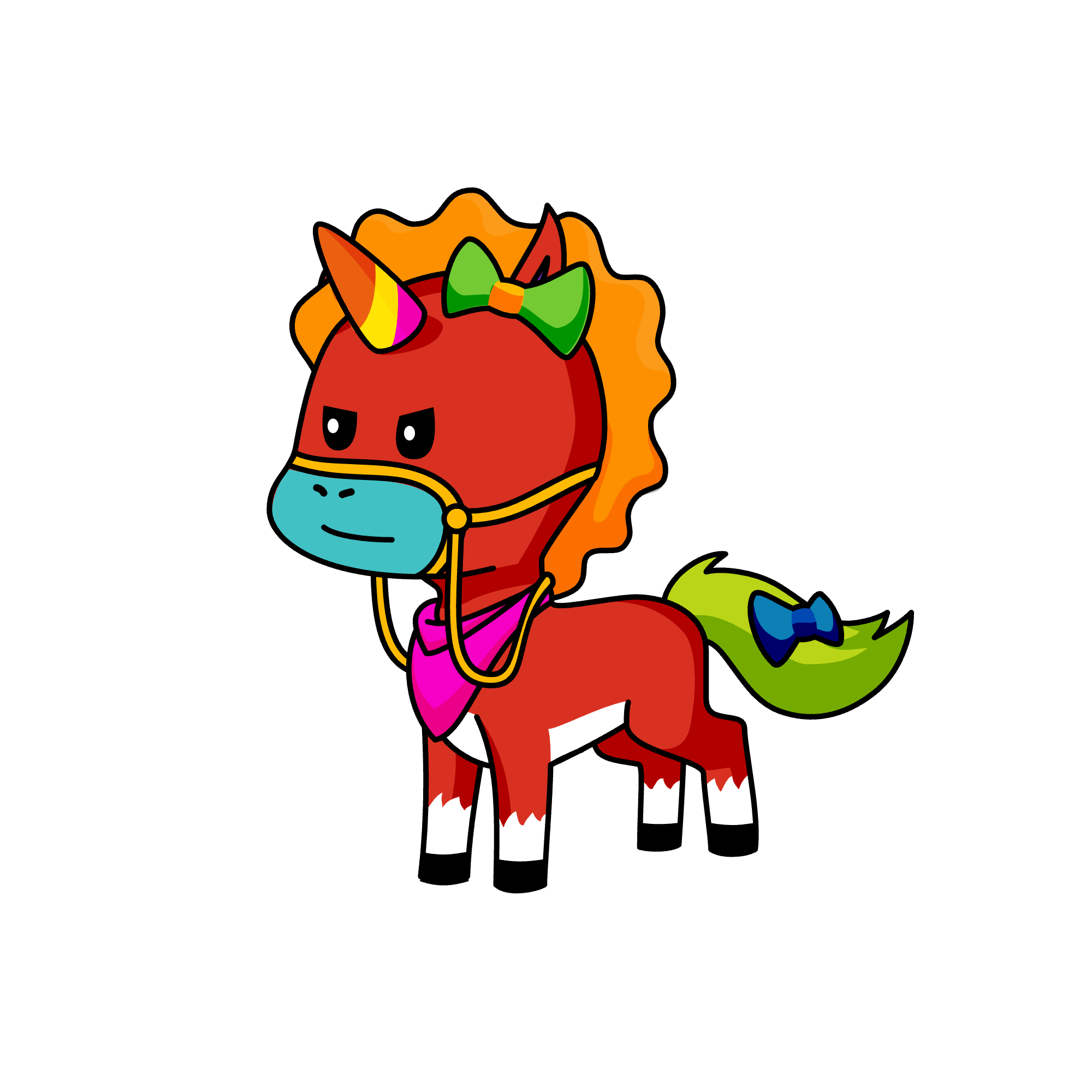 red, the unicorn