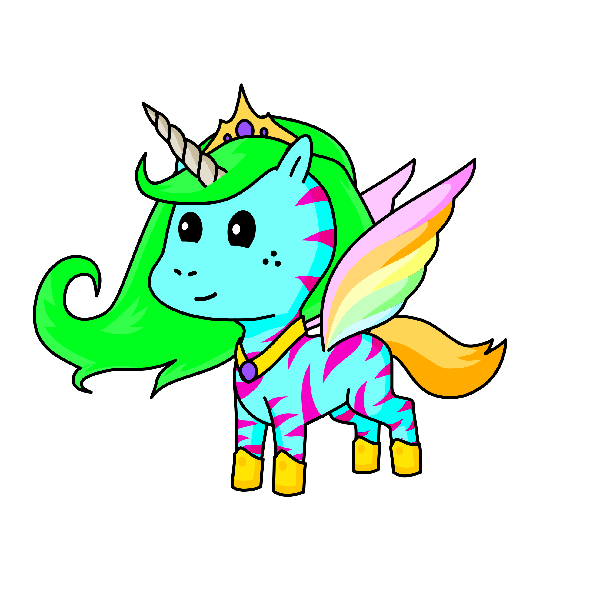 HOLA IM RAINBOW, the unicorn
