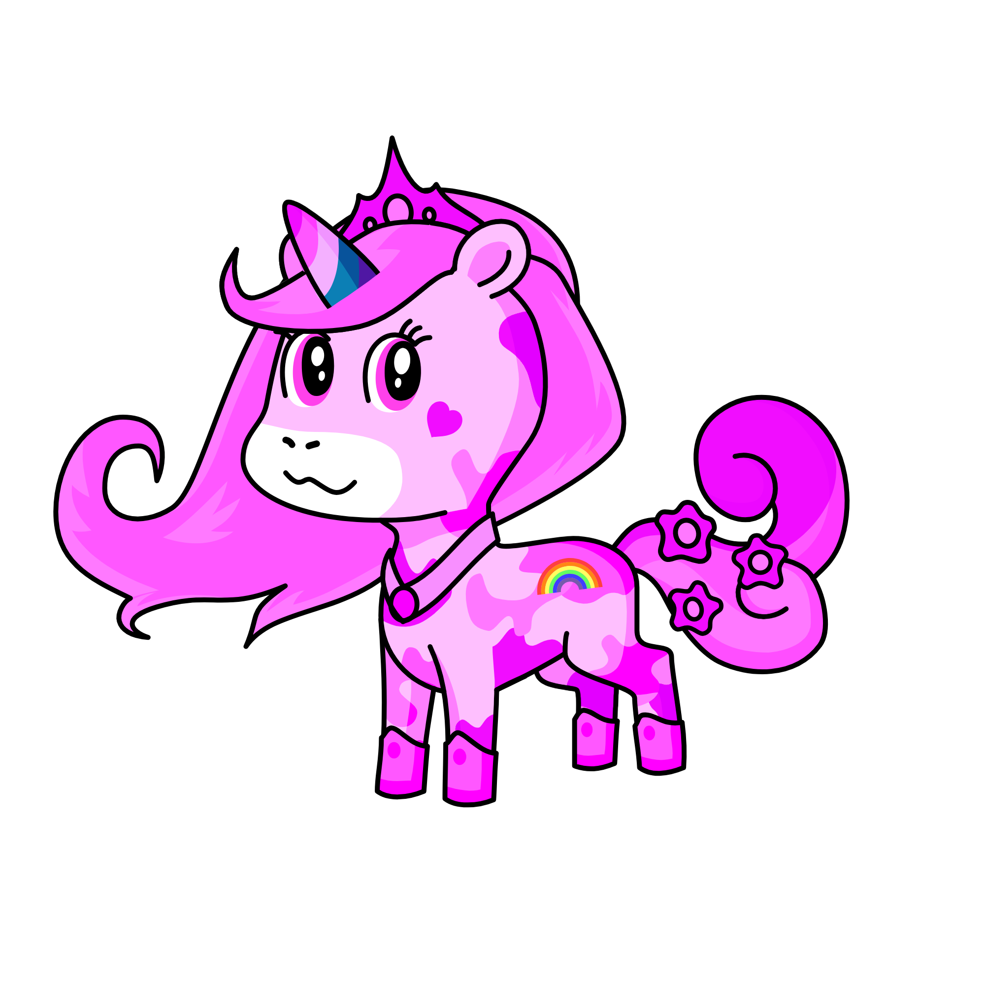 The pink unicorn princess, the unicorn