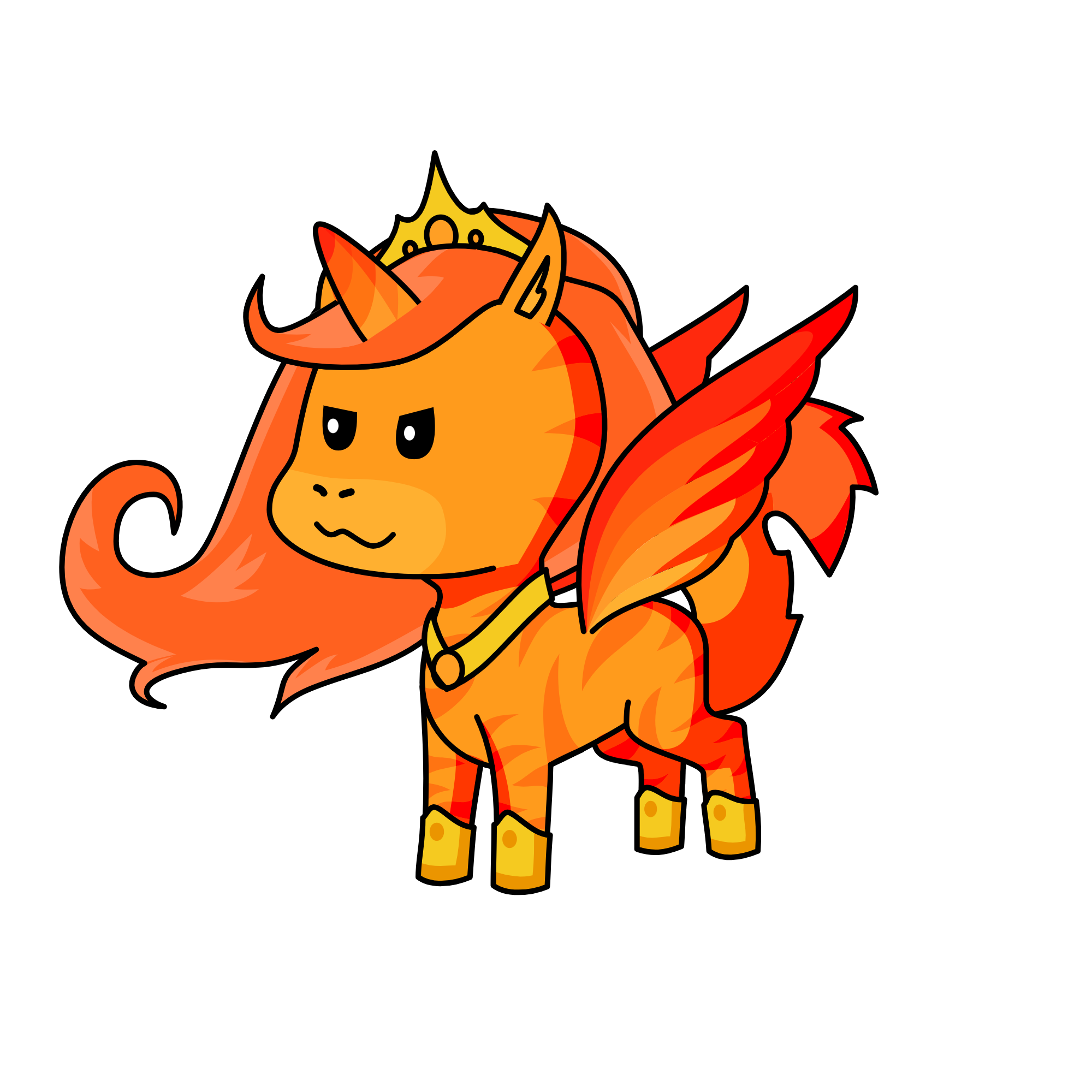 Princess flame, owner and devourer of the sun , the unicorn