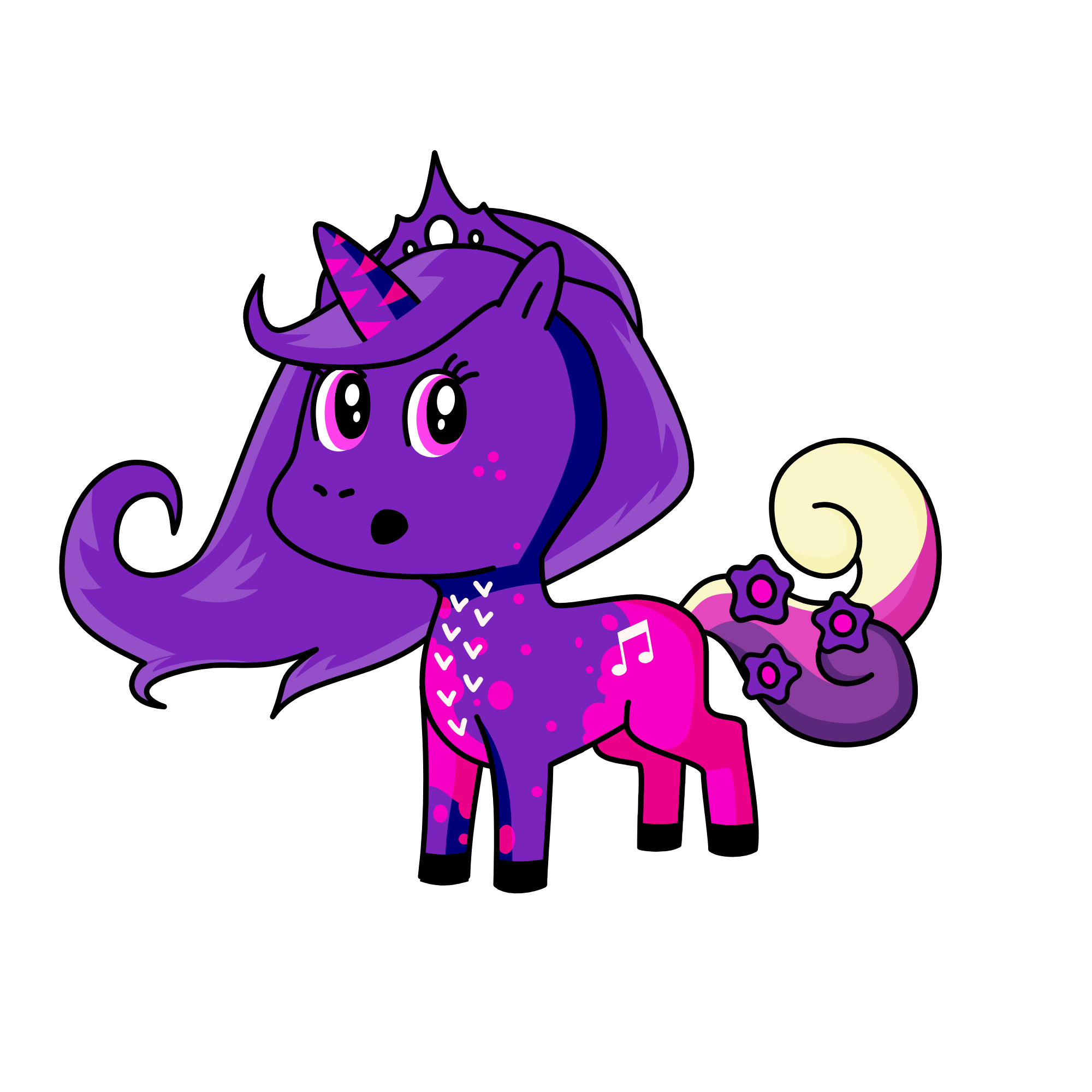 Pinky Shimmer Glitter, the unicorn