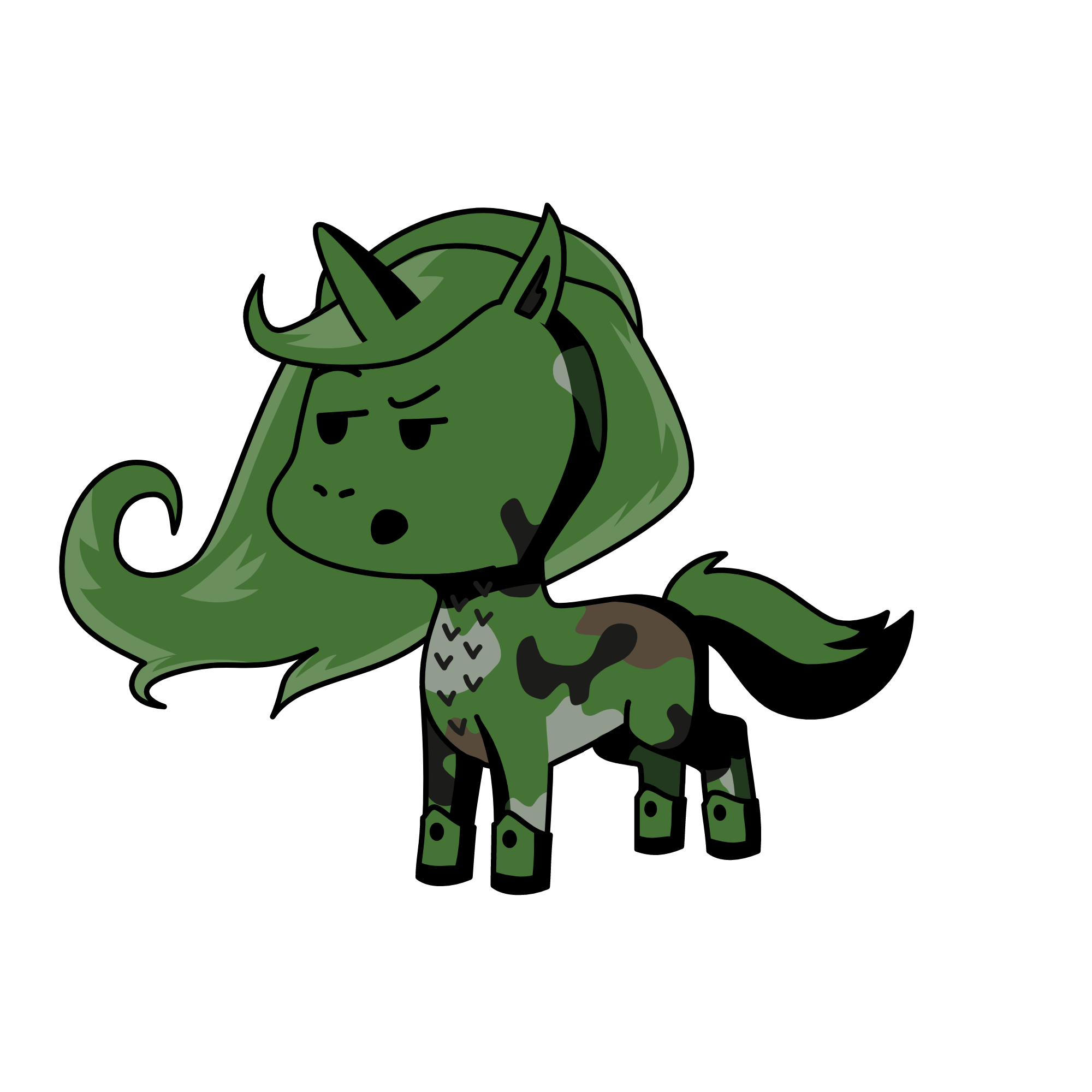 camouflage girl , the unicorn