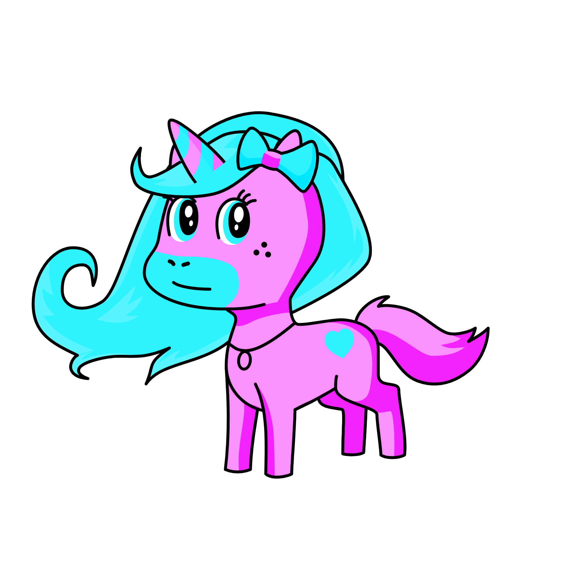 hot coco bluerasbare and pinkcoco, the unicorn