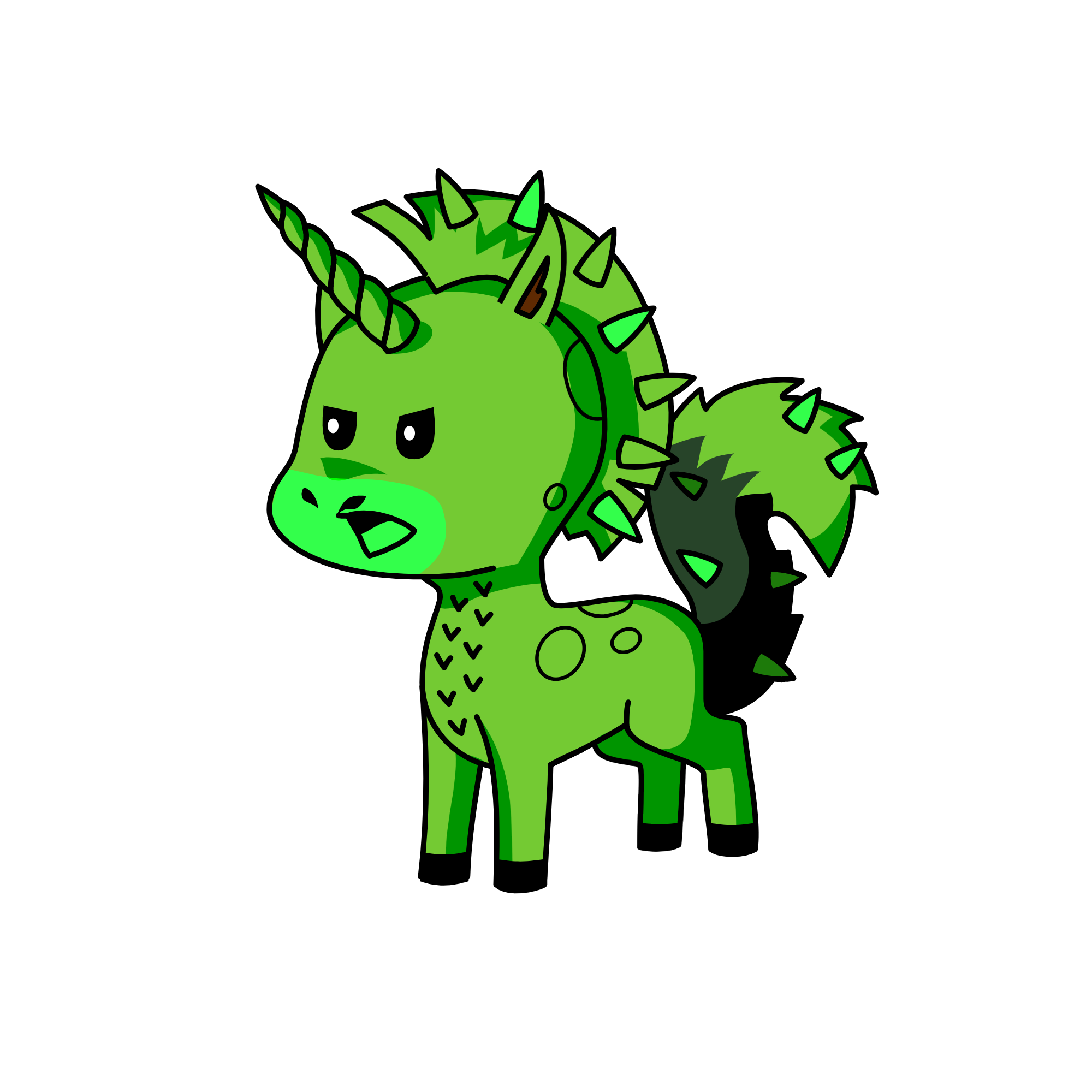 green, the unicorn