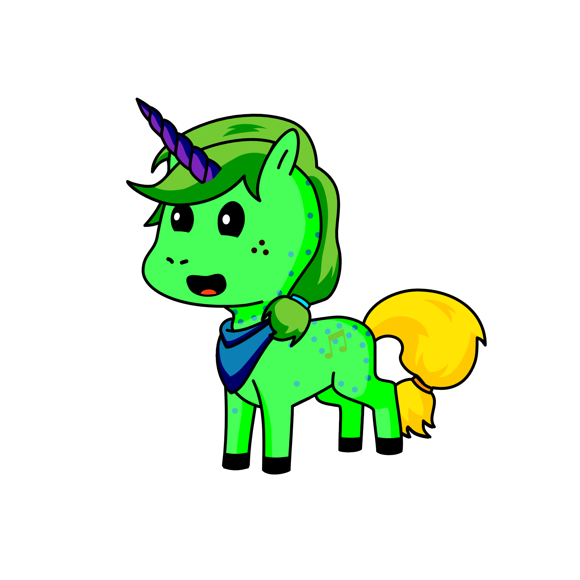 Cheerful Unicorn, the unicorn