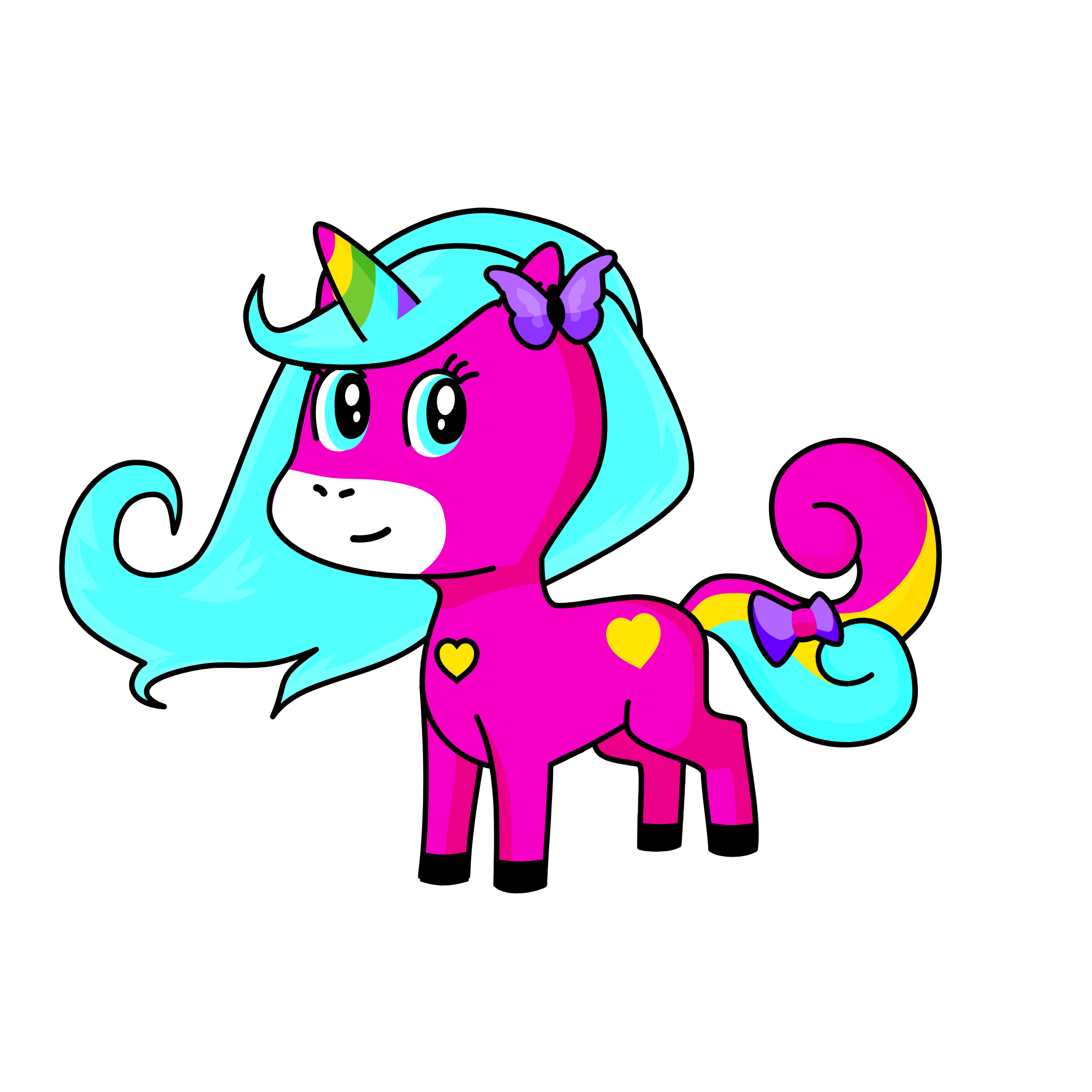 Rainbow butterfly, the unicorn